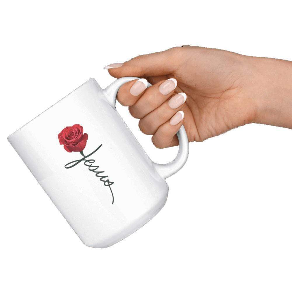 Jesus Rose Mug 15oz - Image 5