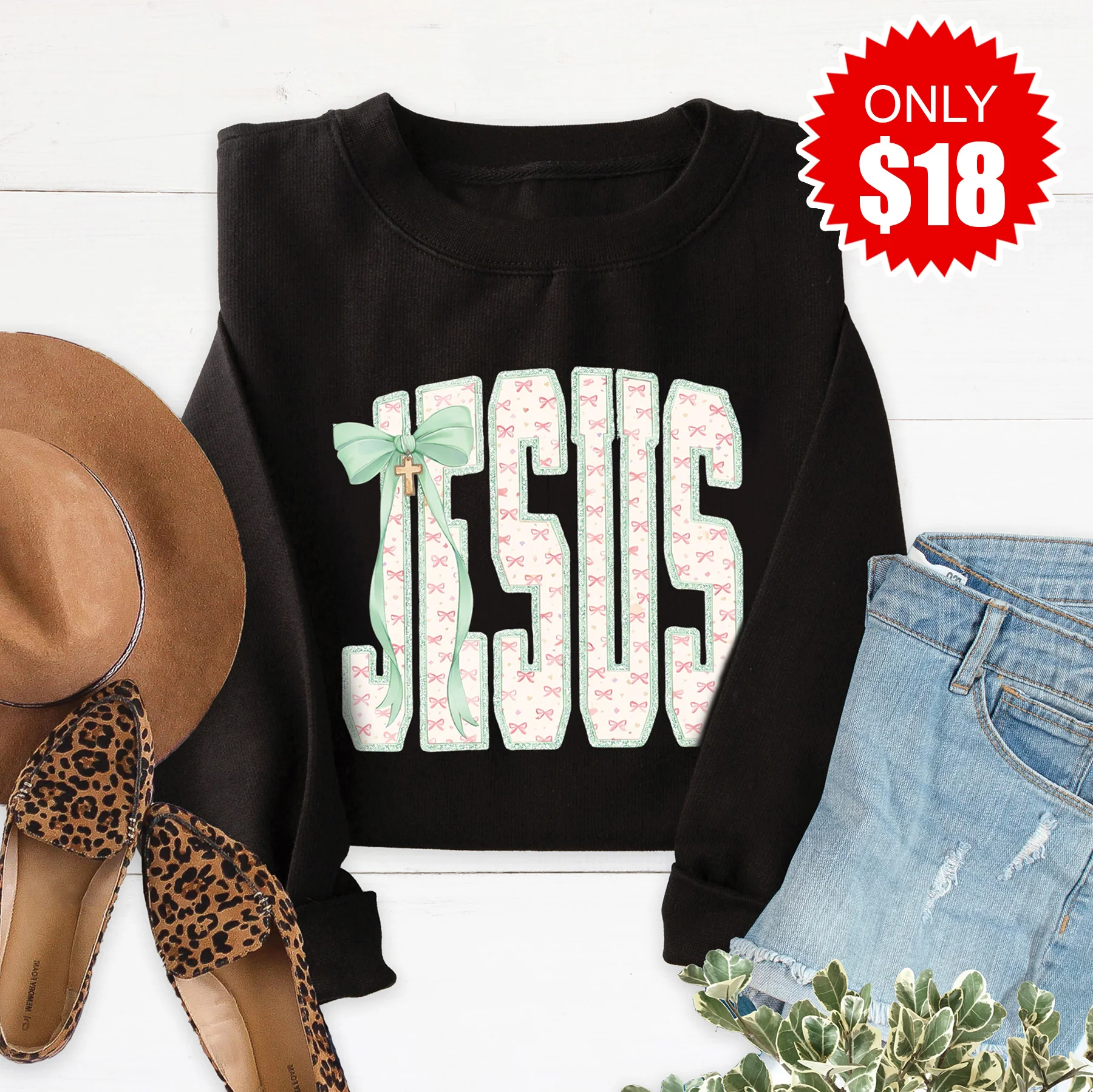 Jesus Sweatshirt - Black - 18