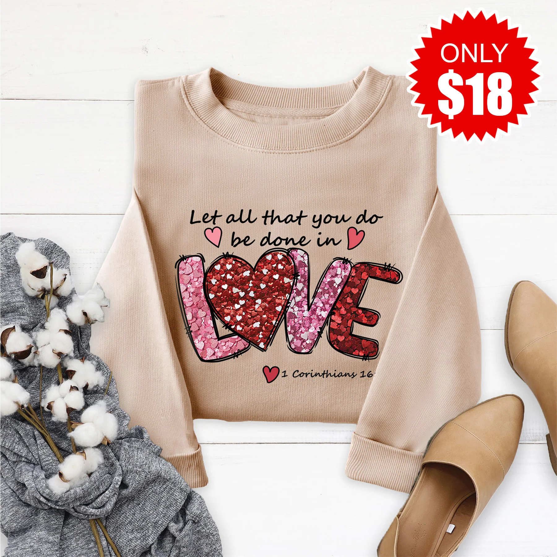Let All That You Do Sweatshirt - Sand - 18