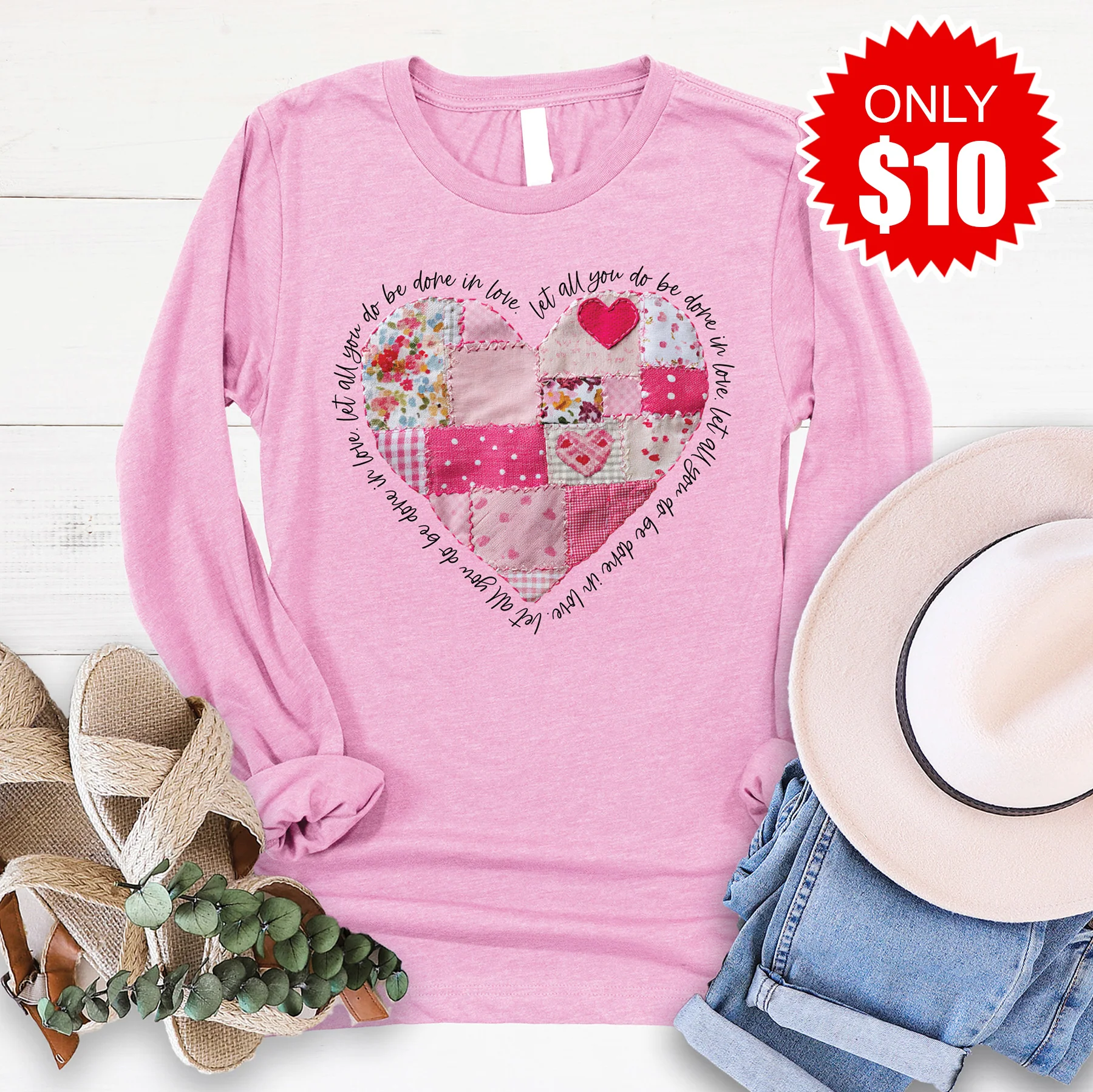 Let All You Do Long Sleeve - Heather Bubble Gum - 10
