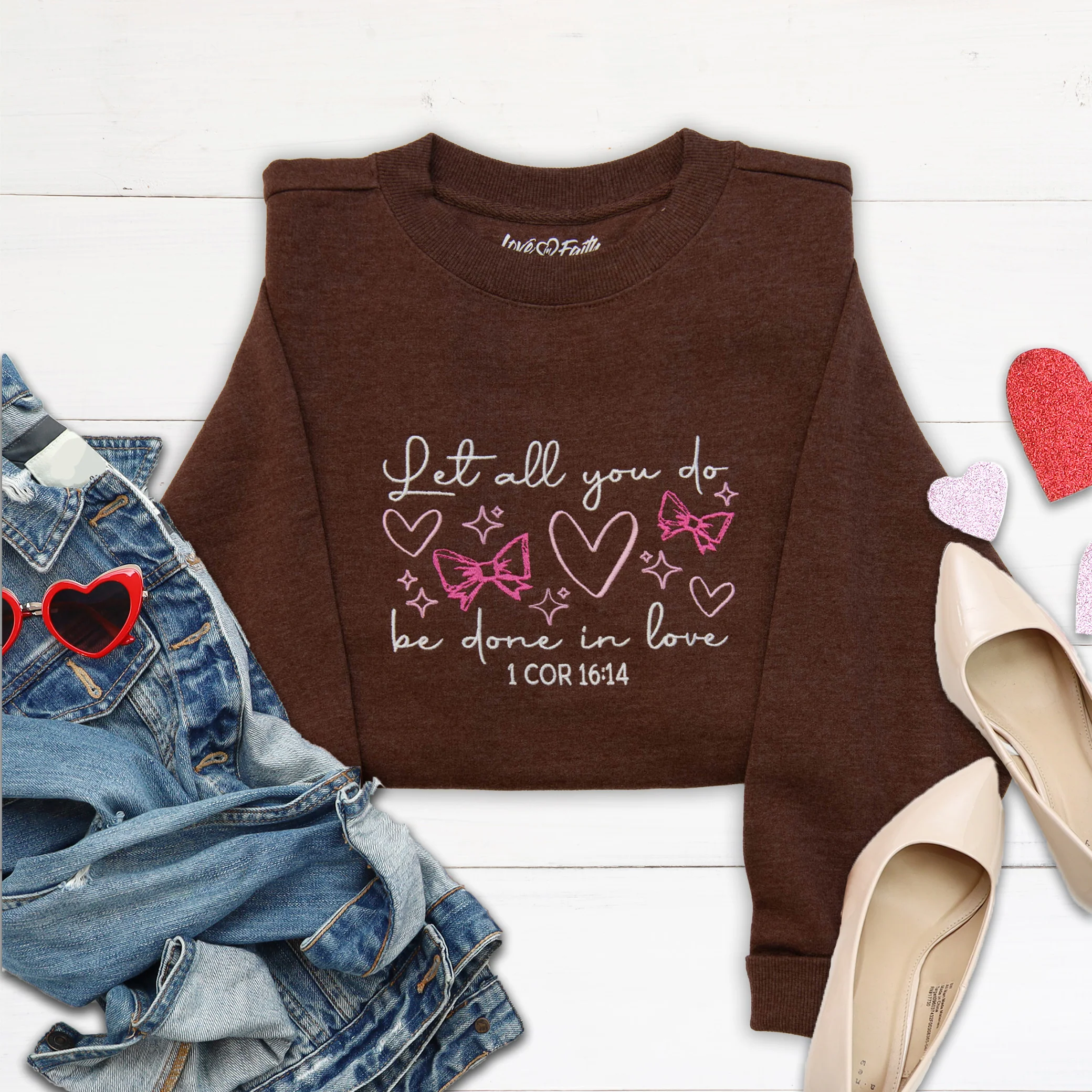 Let All You Do Embroidered Crewneck Sweatshirt