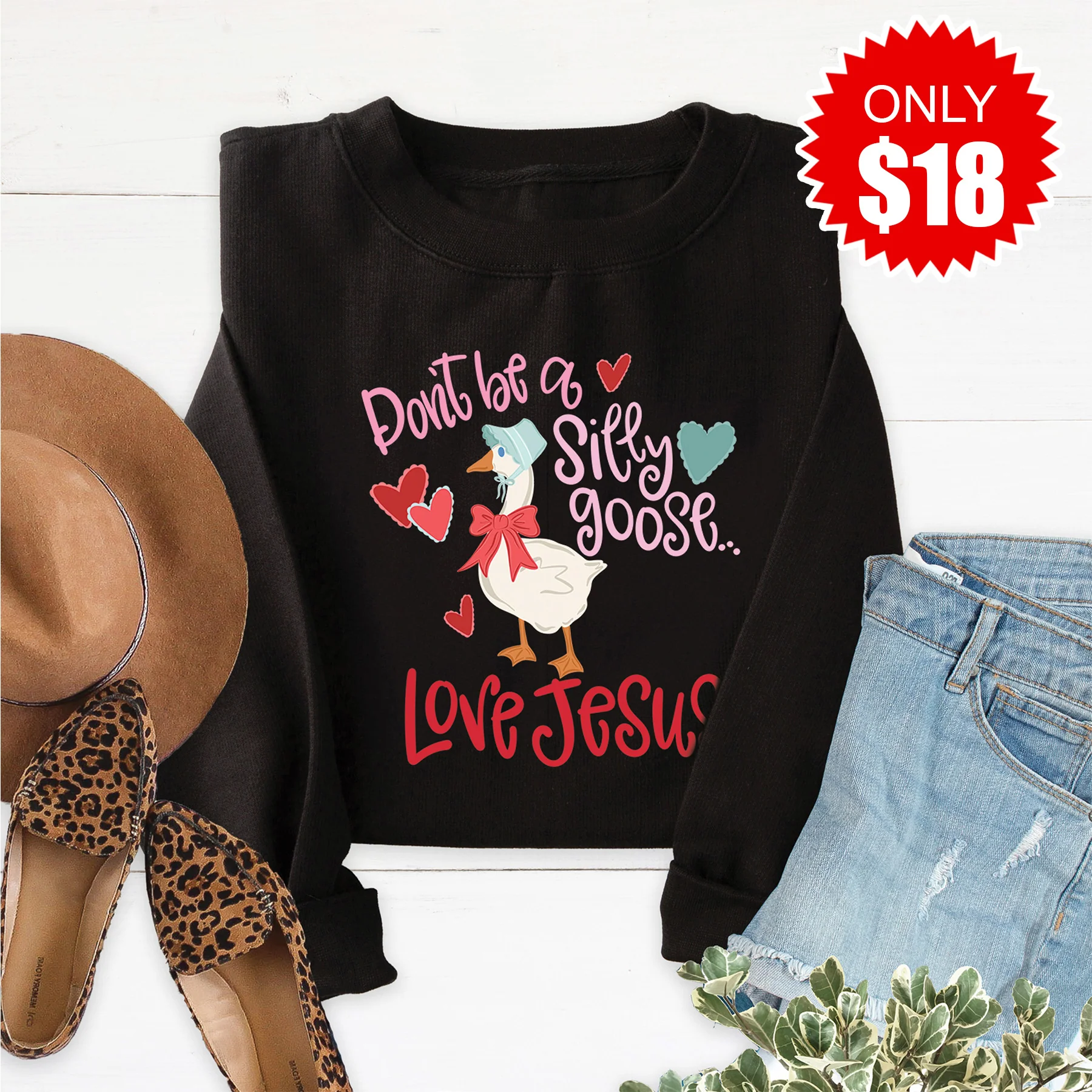 Love Jesus Sweatshirt - Black - 18