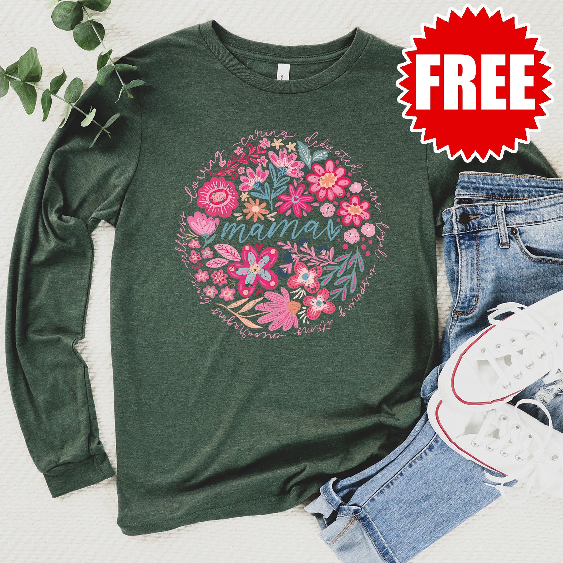 Mama Long Sleeve - Heather Forest - 0