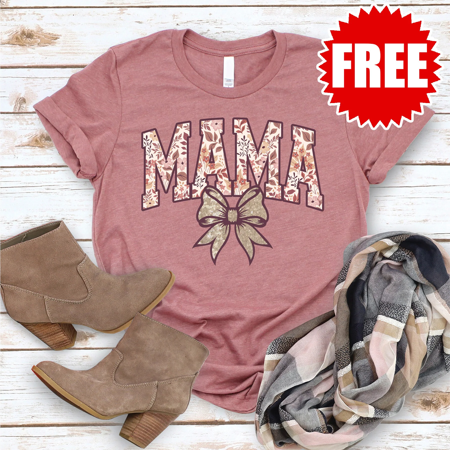 Mama Varsity Bow Tee - 0
