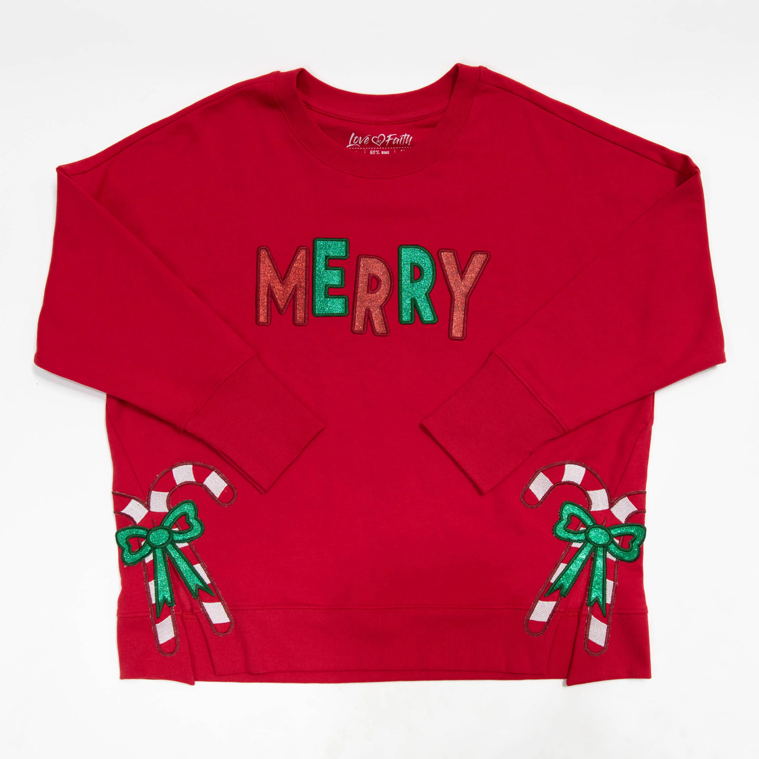 Merry Candy Canes Side Slit Crewneck Sweatshirt - Image 6