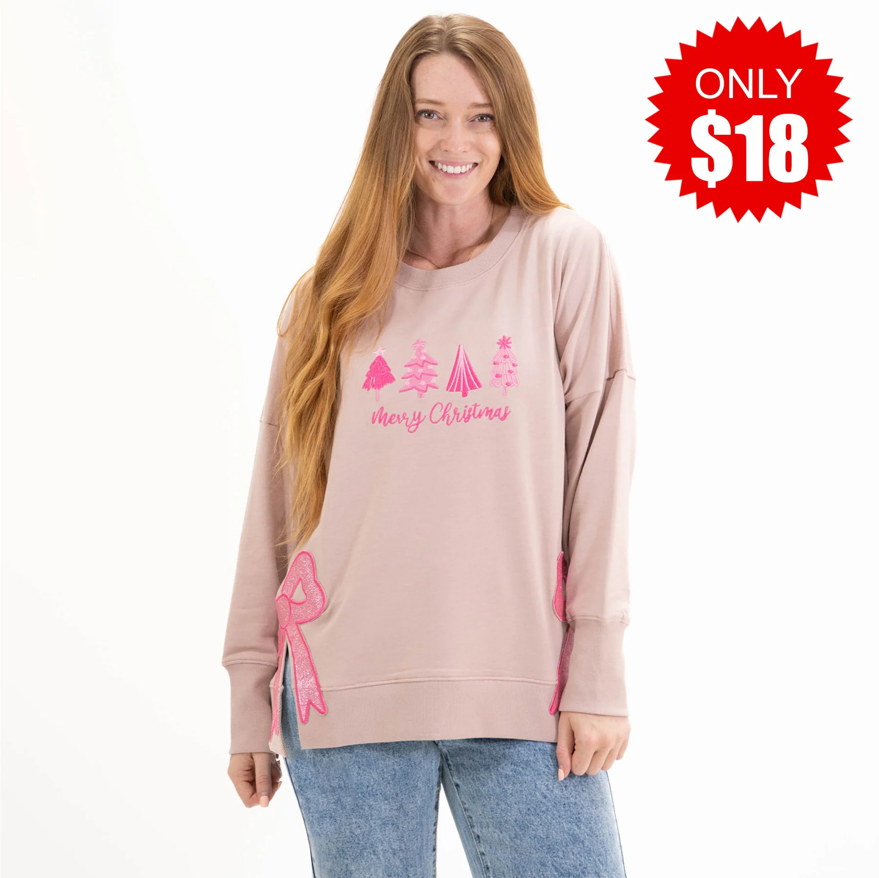 Merry Christmas Side Slit Crewneck Sweatshirt - 18