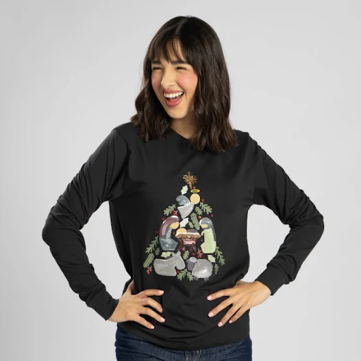 Nativity Tree Long Sleeve Sequin Tee - Image 2
