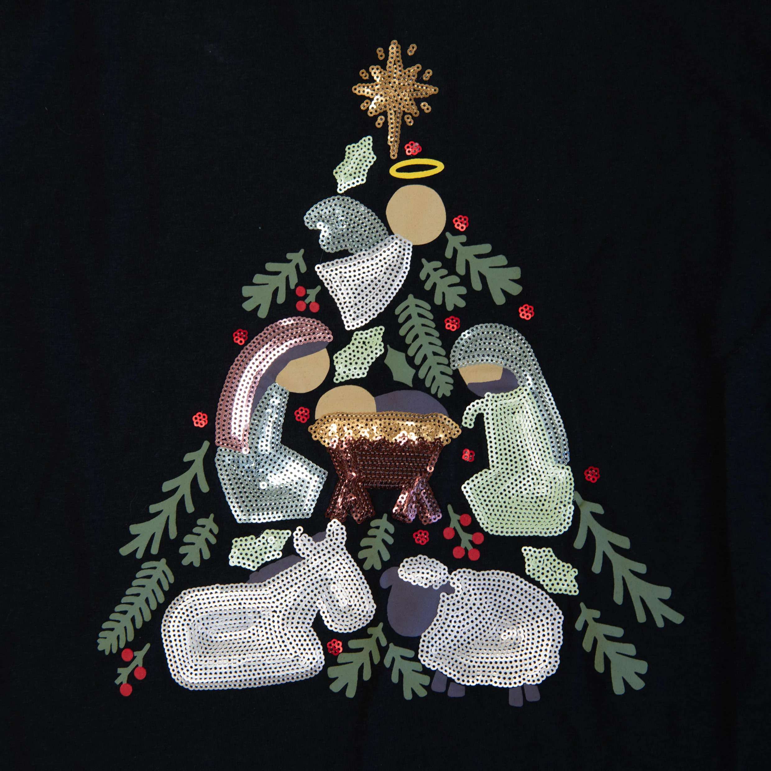 Nativity Tree Long Sleeve Sequin Tee - Image 3