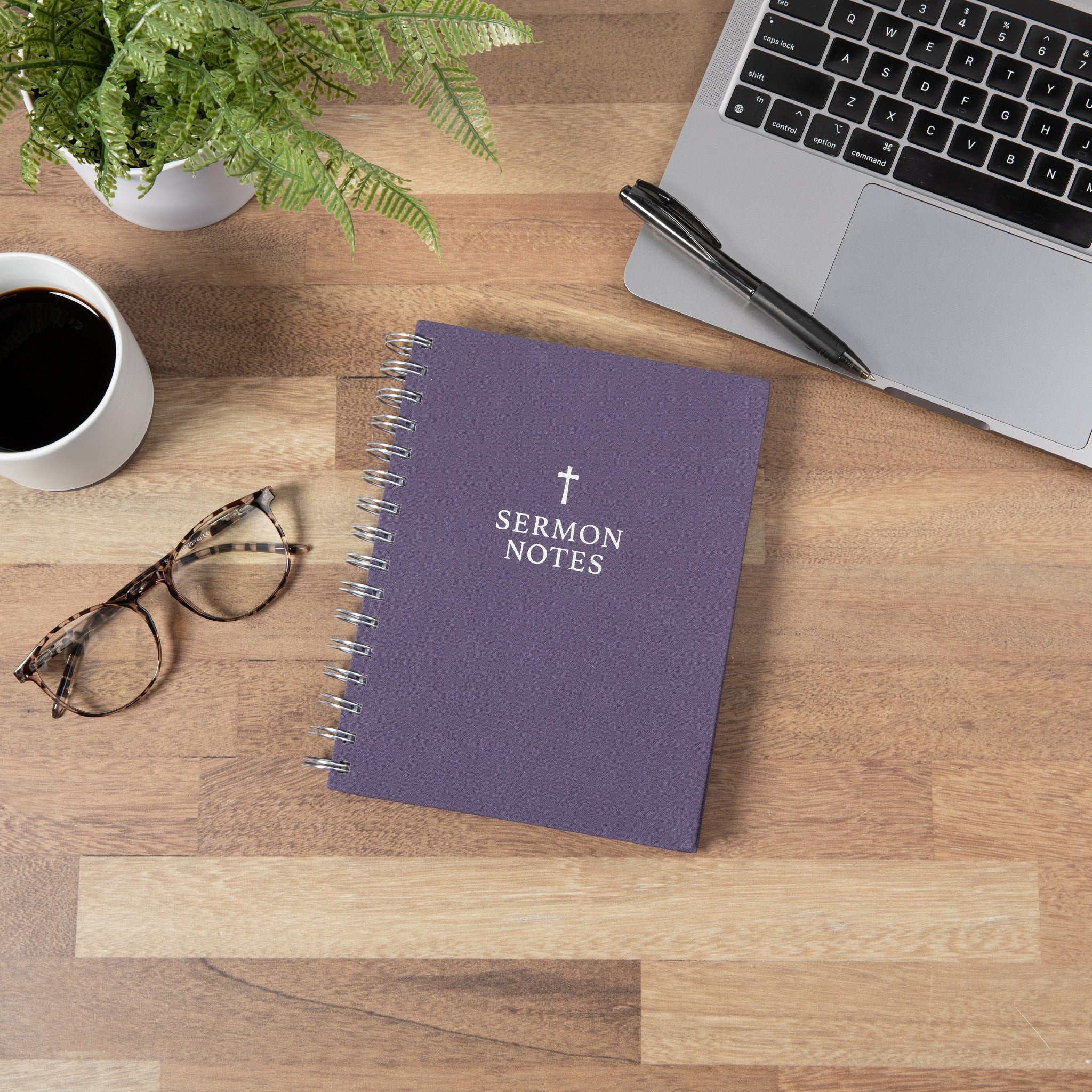 Navy Linen Cross Sermon Notes - Image 5