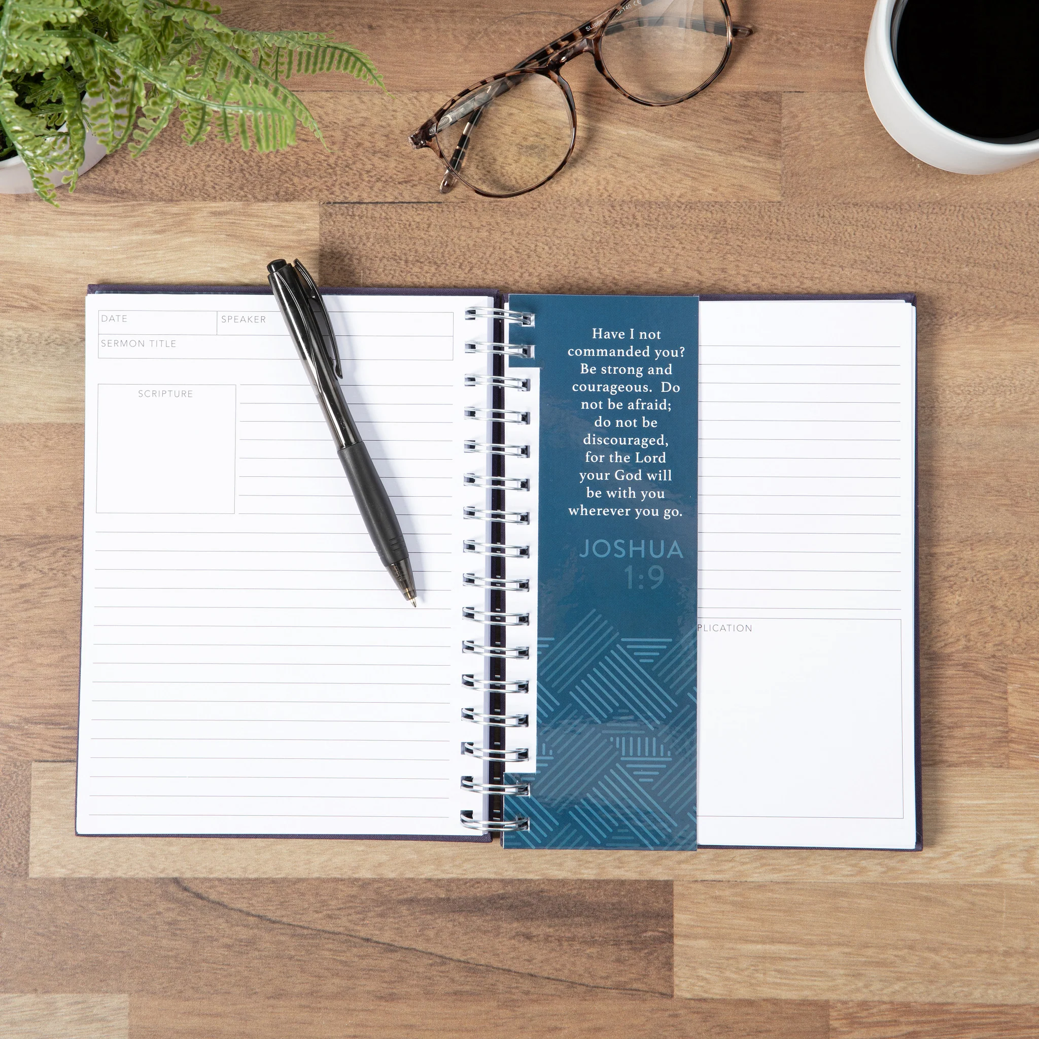 Navy Linen Cross Sermon Notes - Image 6