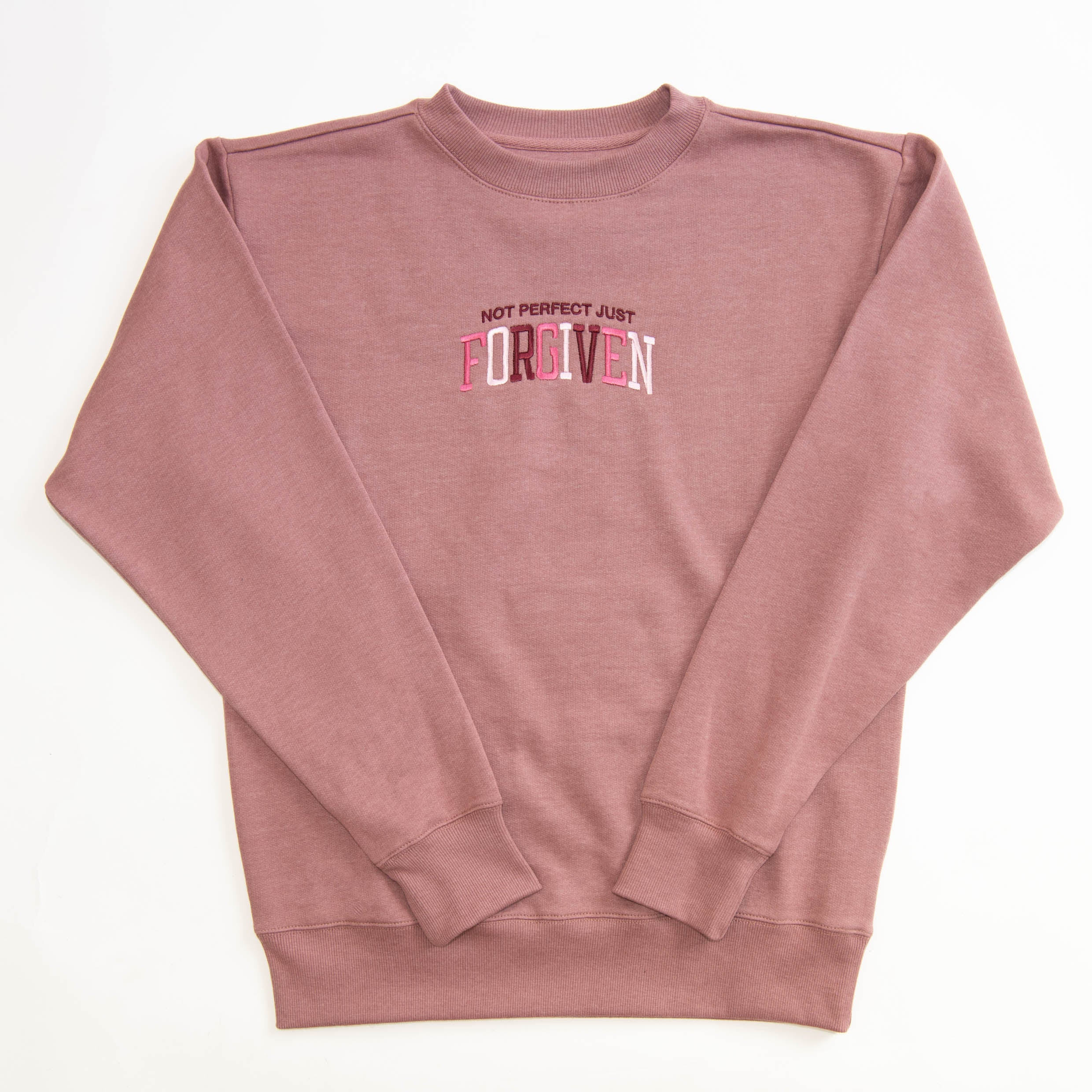 Not Perfect Just Forgiven Embroidered Crewneck Sweatshirt - Image 2