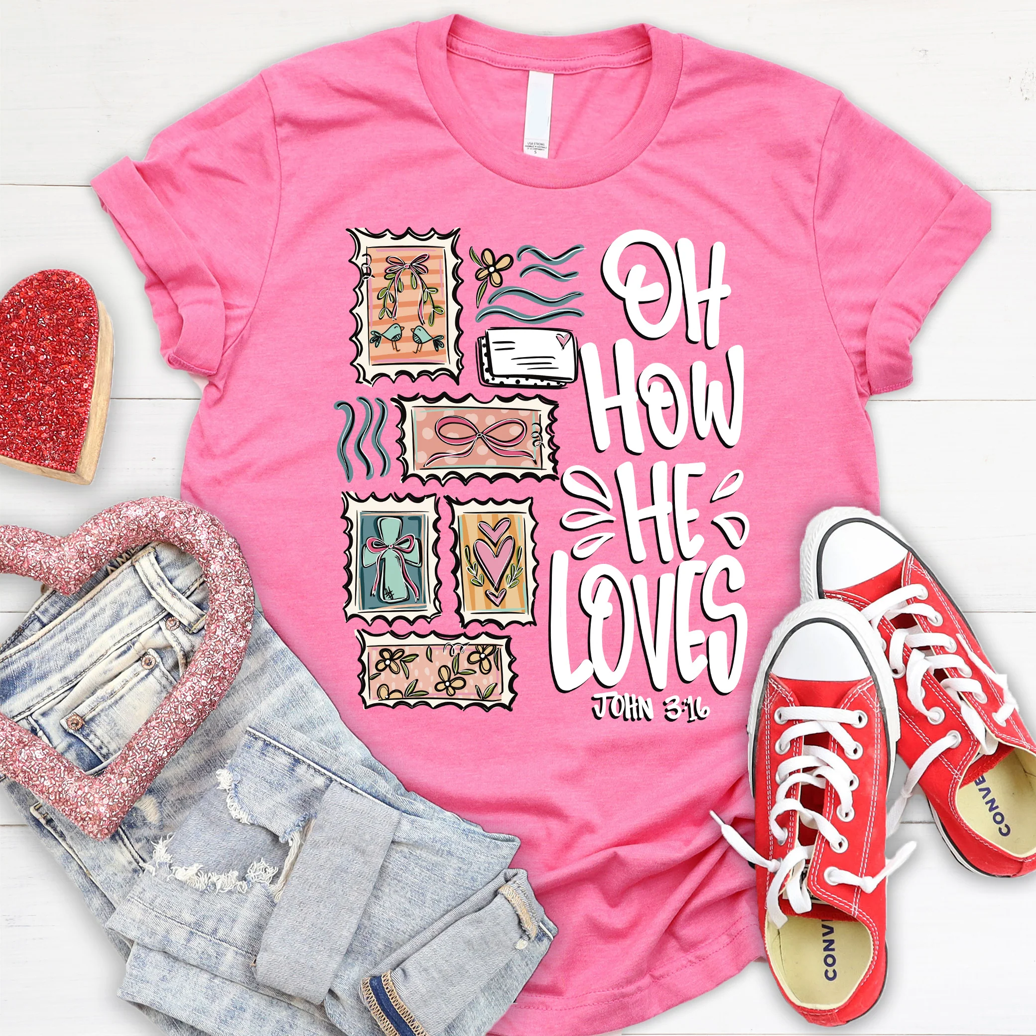 Oh How He Loves Tee - Image 2
