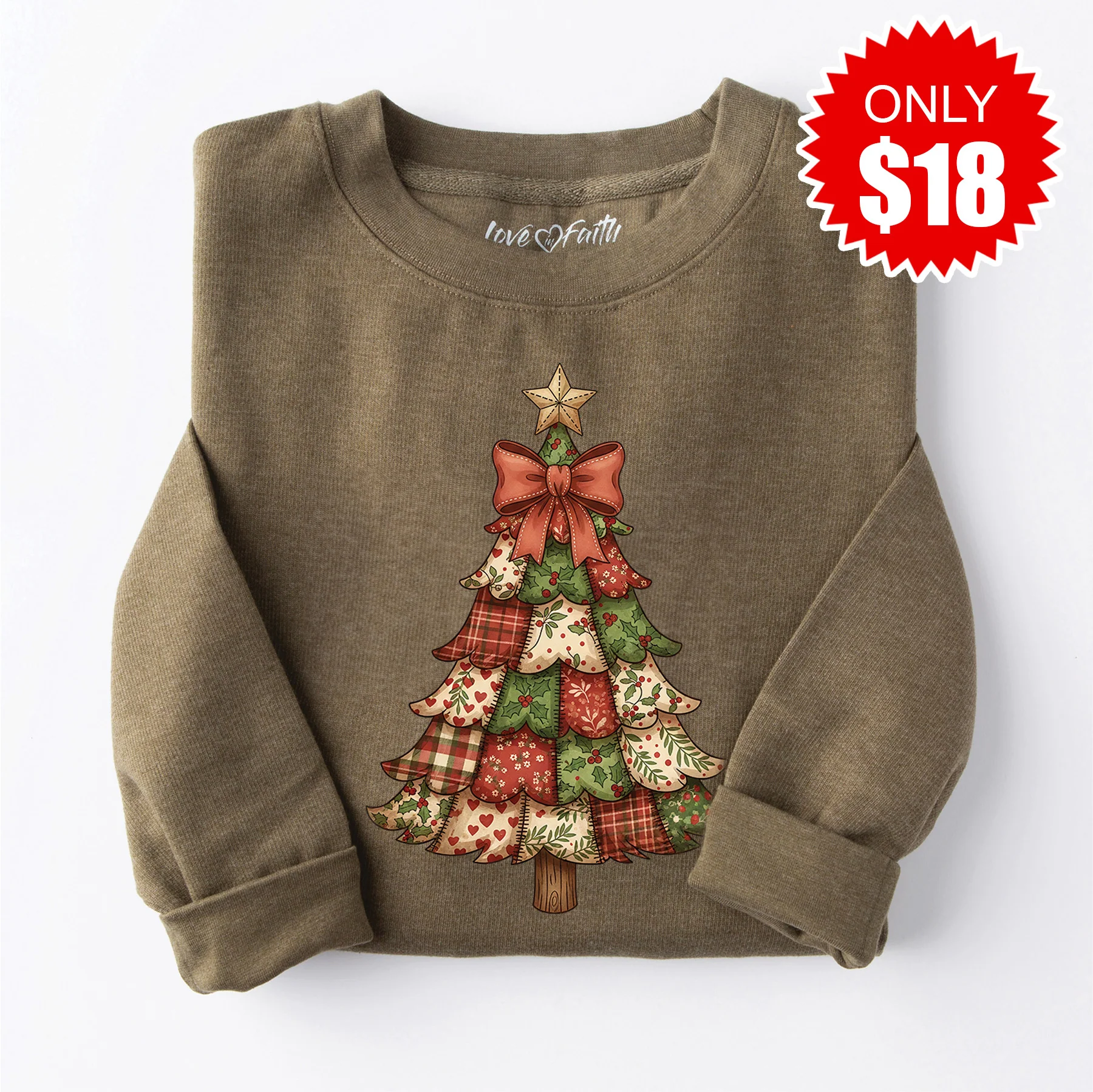 Patchwork Christmas Tree Sweatshirt - 18