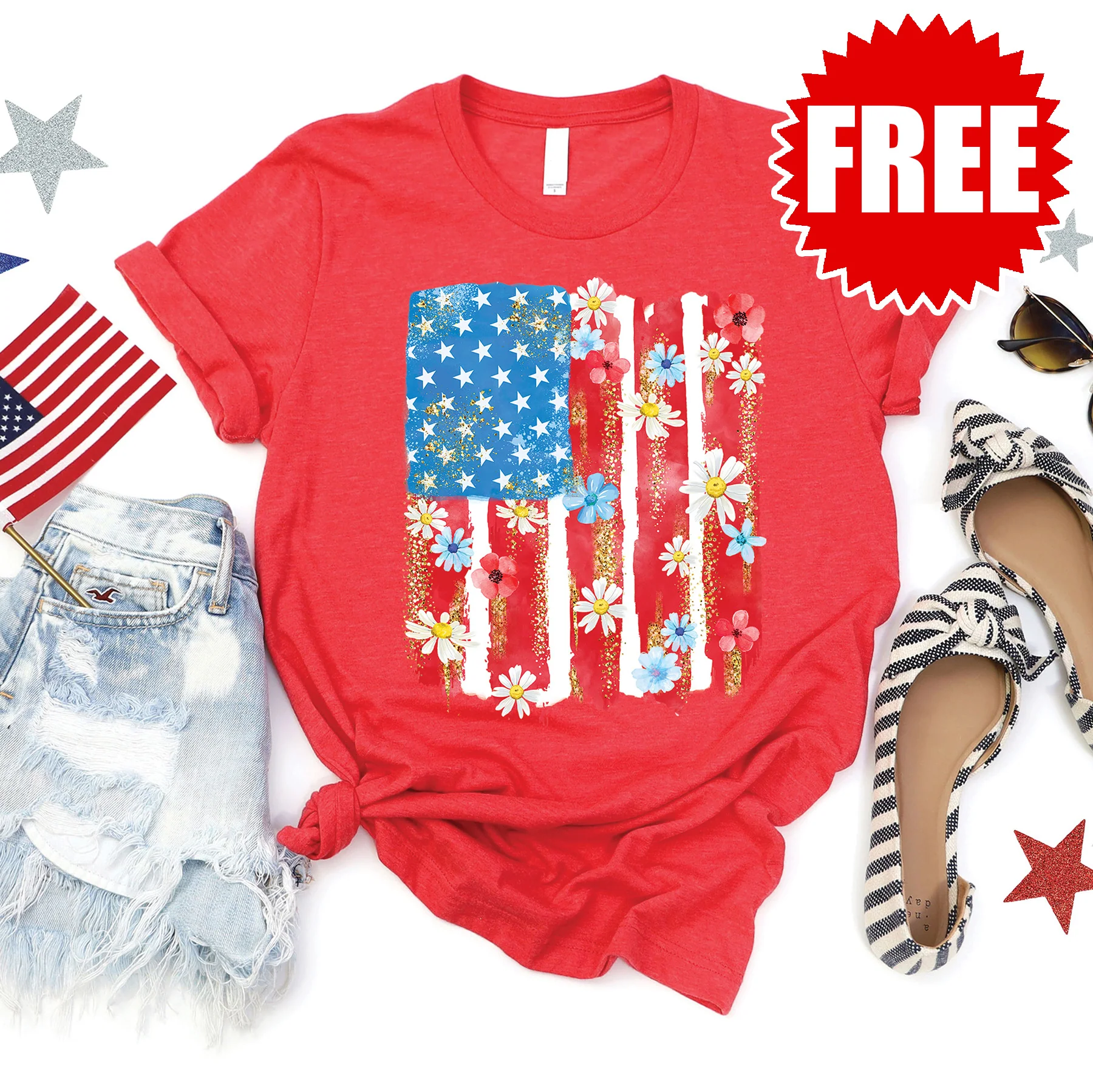 Patriotic Flag Tee - 0