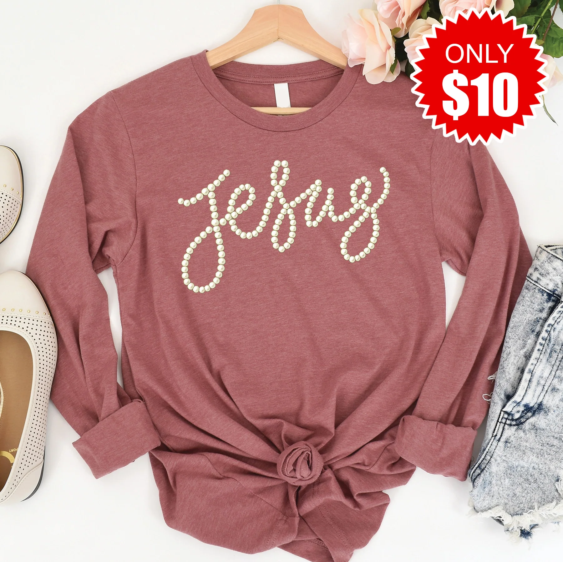Pearl Jesus Long Sleeve - Heather Mauve - 10