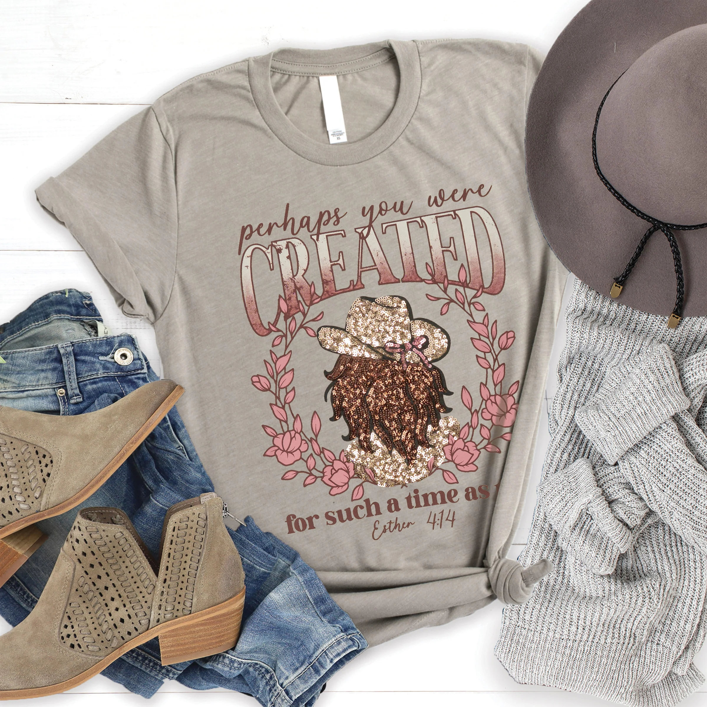 Perhaps you were Created Sequin Tee