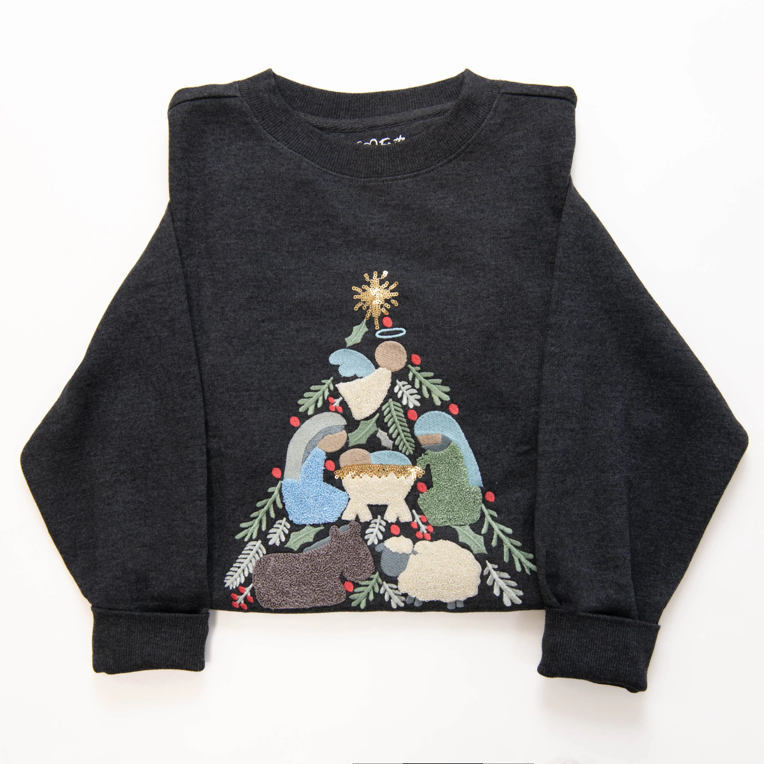 PRE-ORDER - Nativity Tree Embellished Crewneck Sweatshirt - Image 2