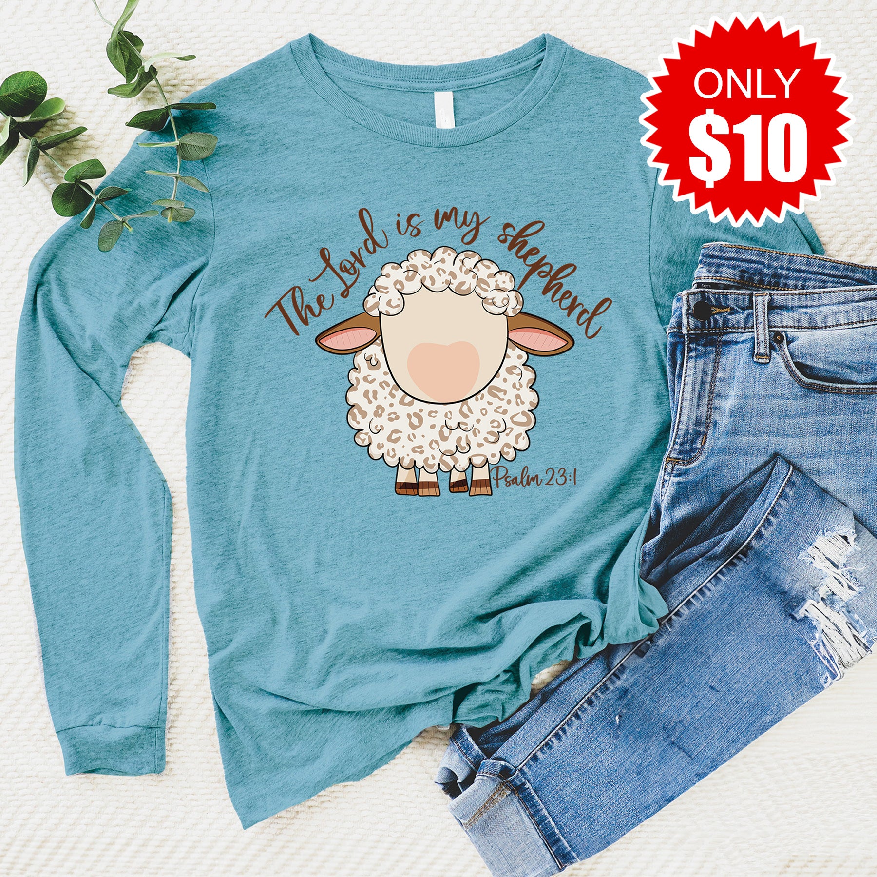 Psalm 23:1 Sheep Long Sleeve - 10