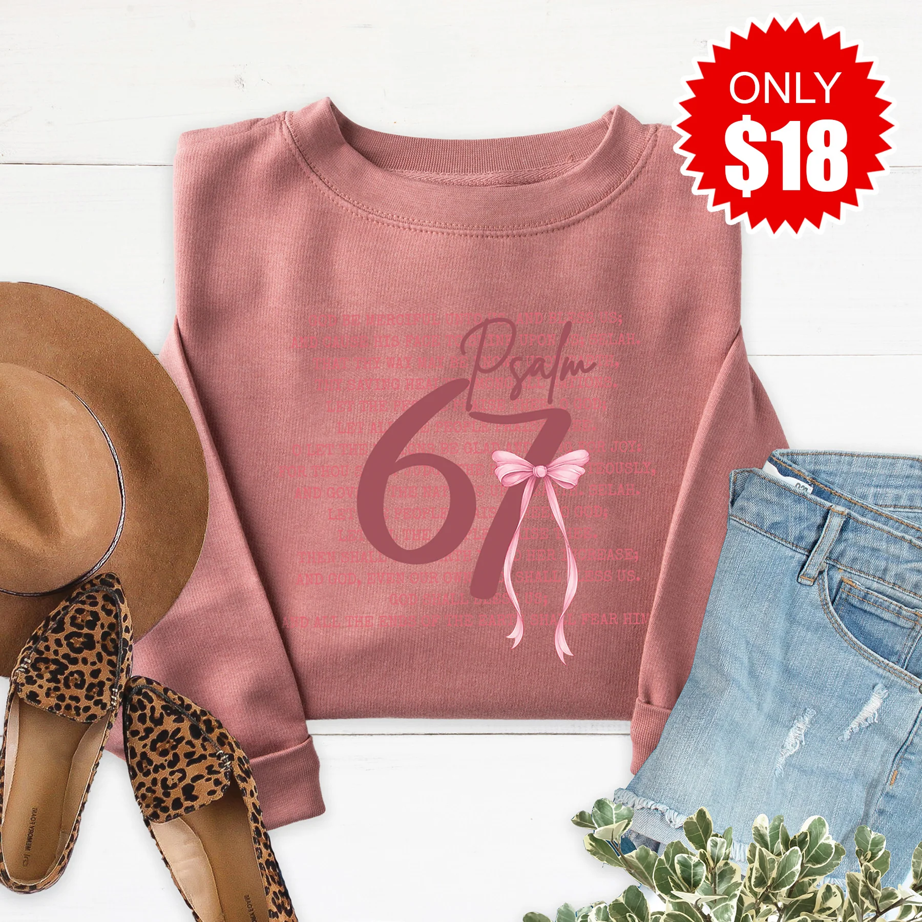 Psalm 67 Sweatshirt - Heather Mauve - 18