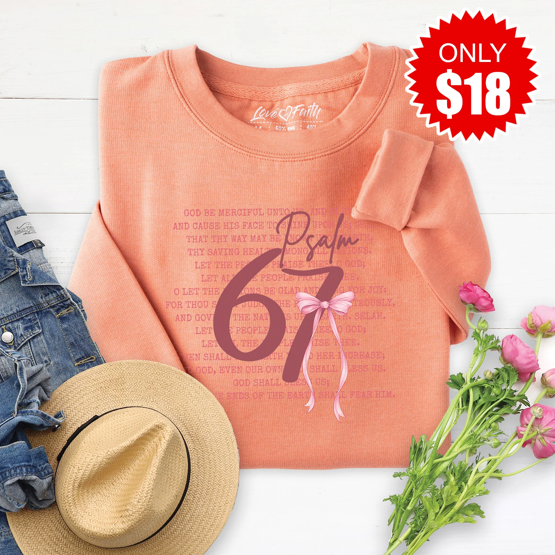 Psalm 67 Sweatshirt - Heather Terracotta - 18