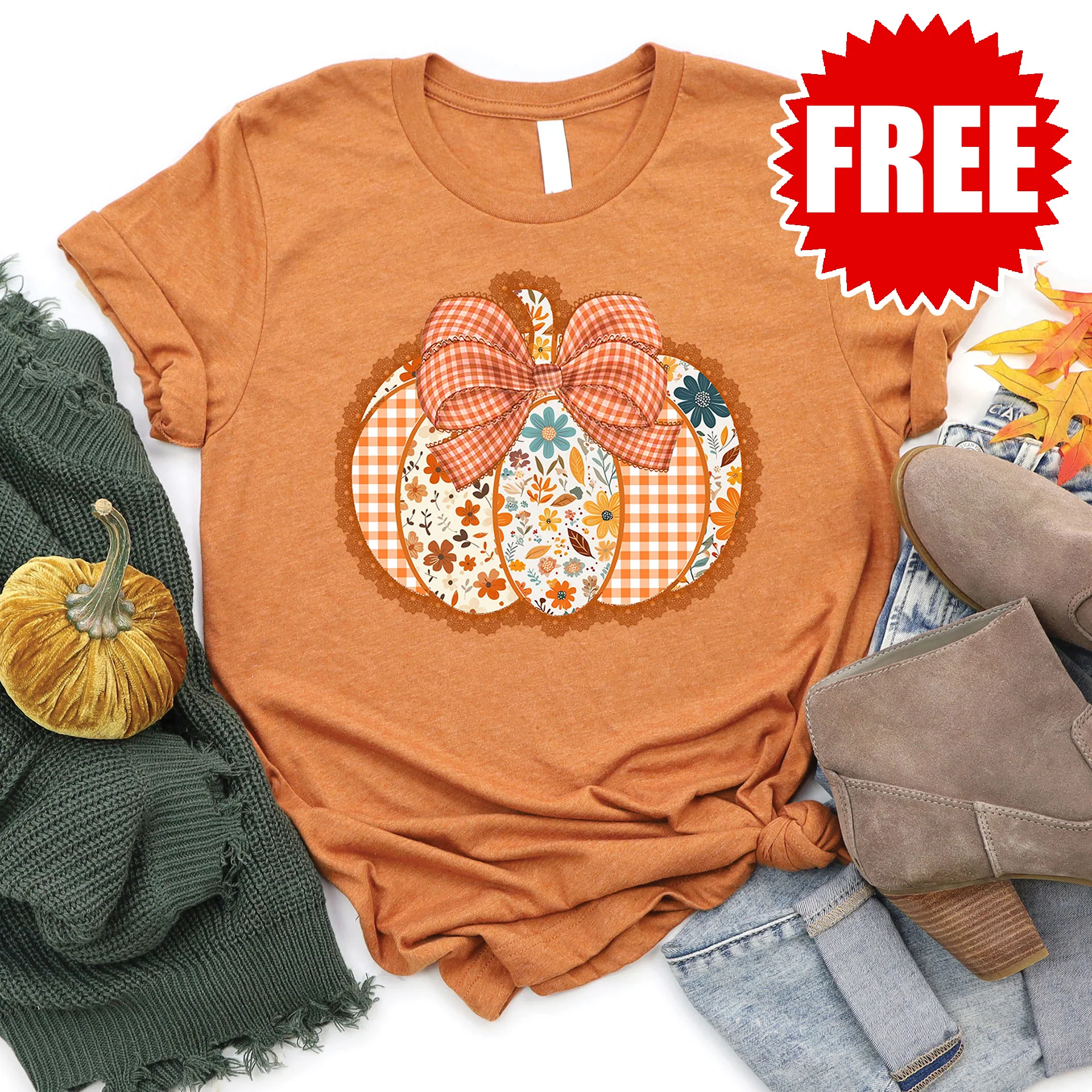 Pumpkin Tee - Heather Autumn - 0