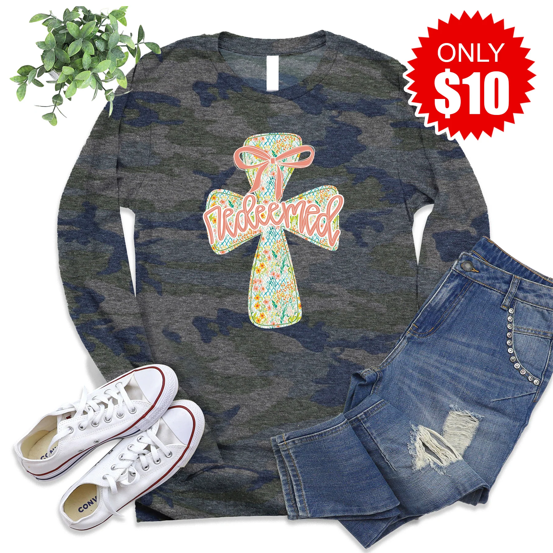 Redeemed Long Sleeve - Vintage Camo - 10