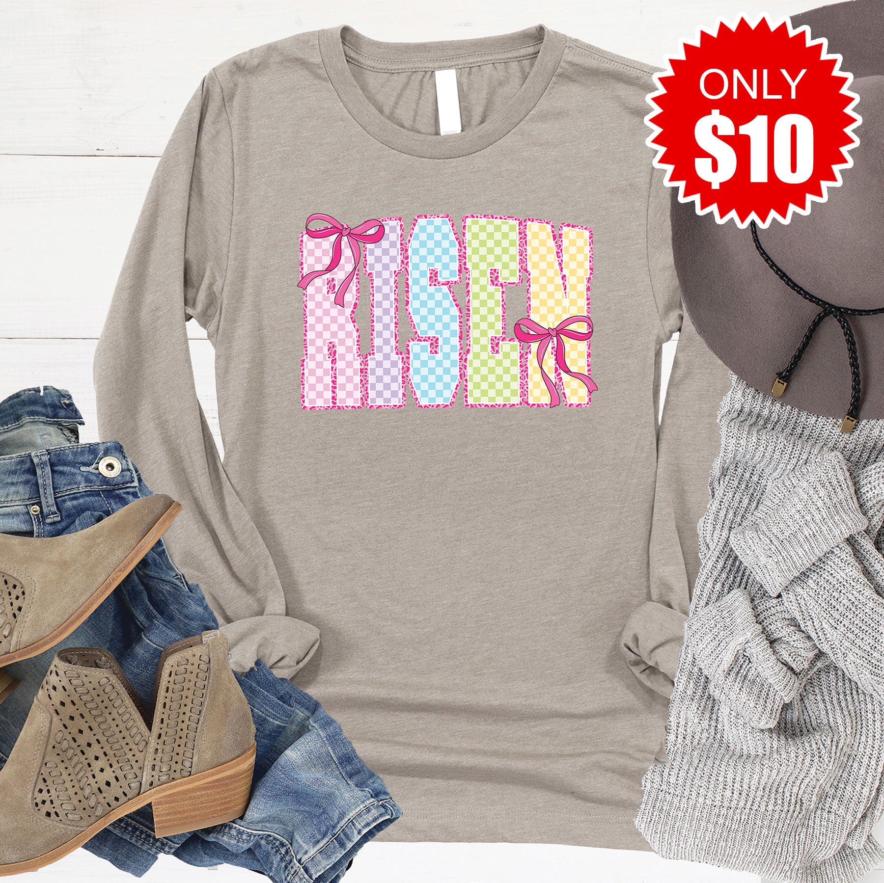 Risen Long Sleeve - Heather Stone - 10