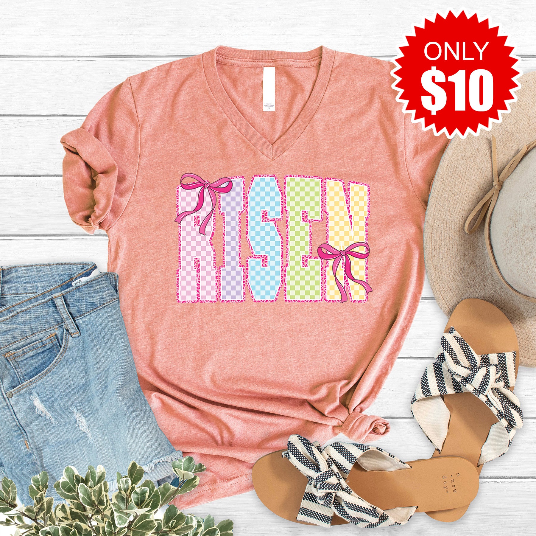 Risen V-Neck - Heather Sunset - 10