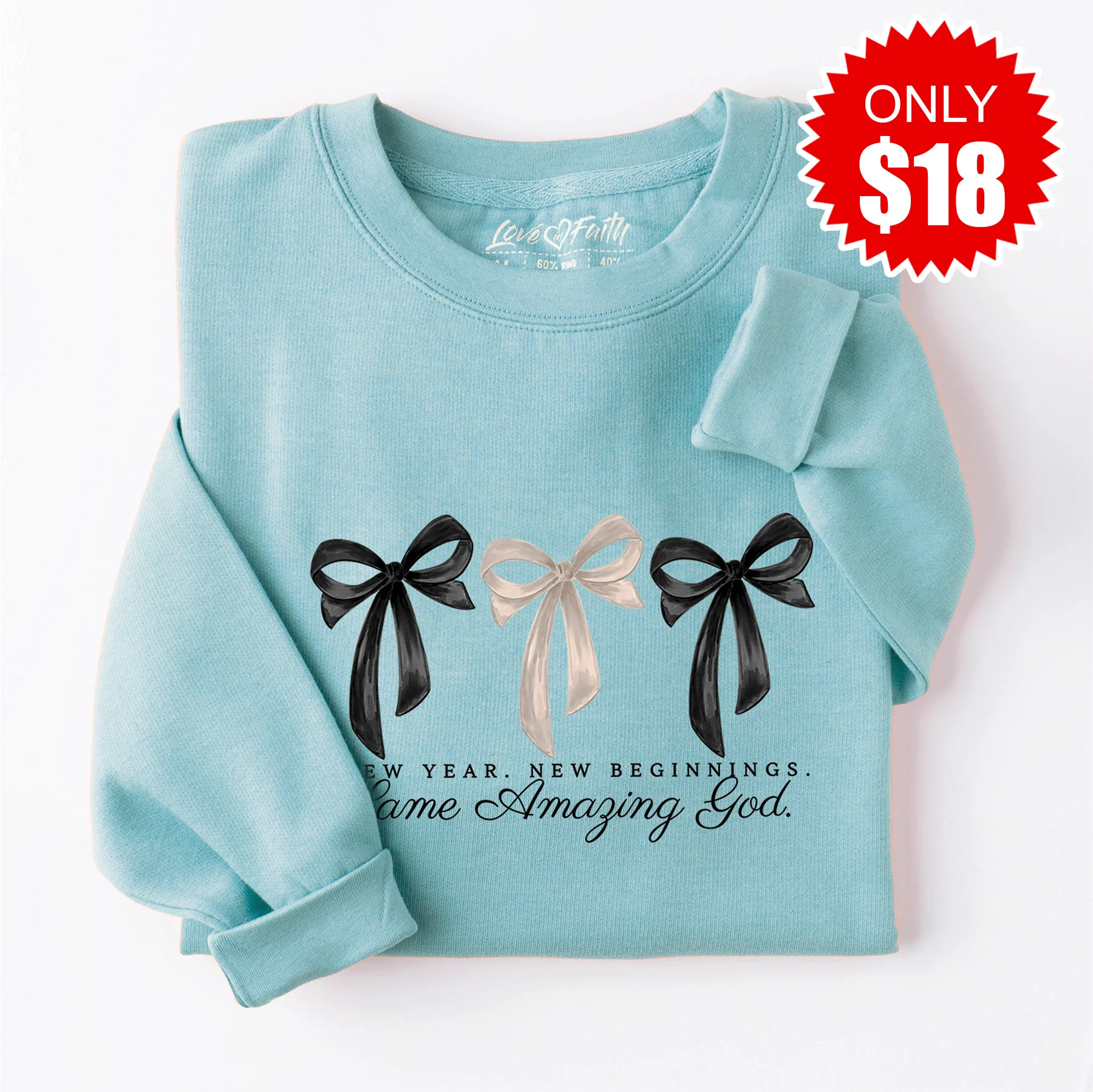 Same Amazing God Sweatshirt - Heather Lagoon - 18