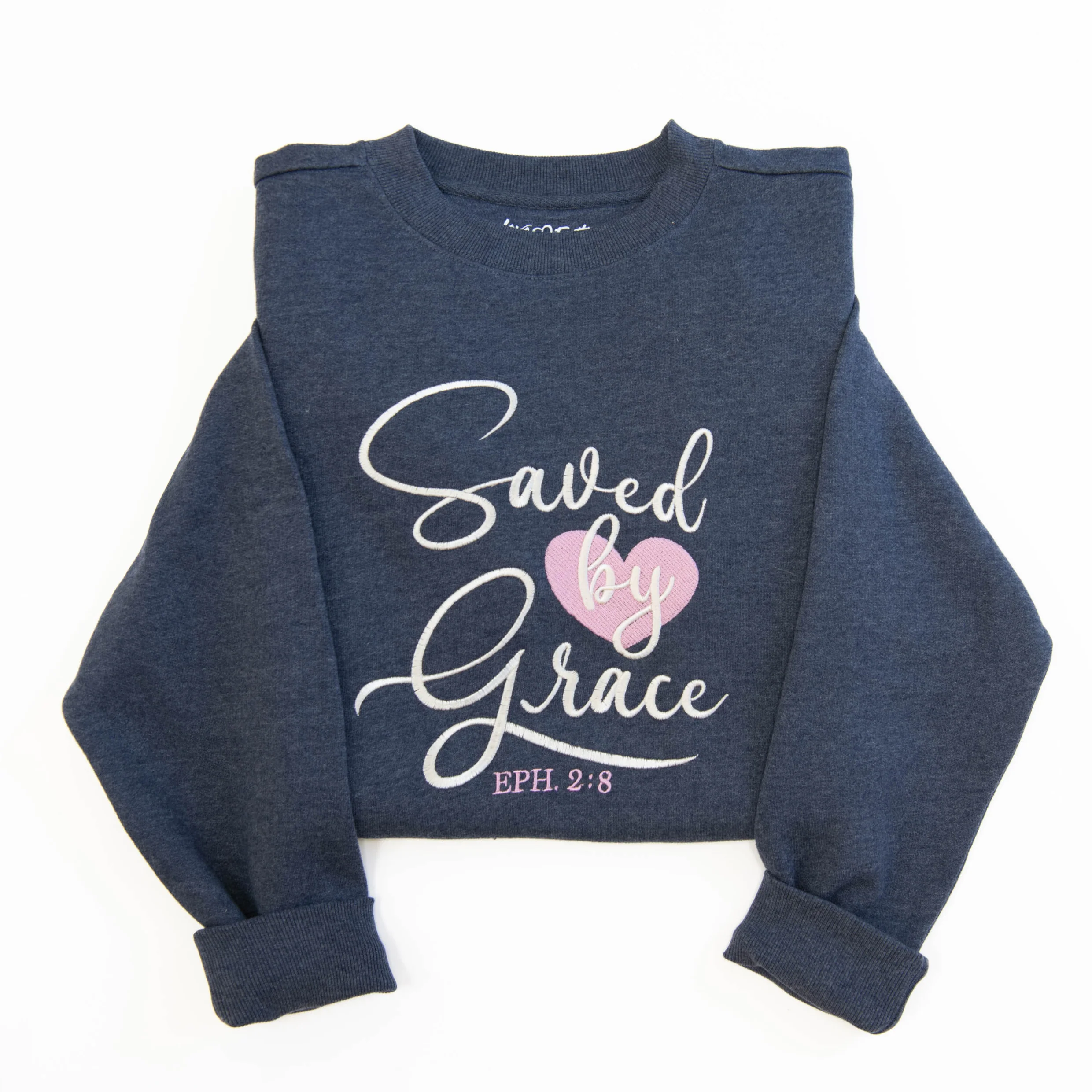 Saved by Grace Embroidered Crewneck Sweatshirt