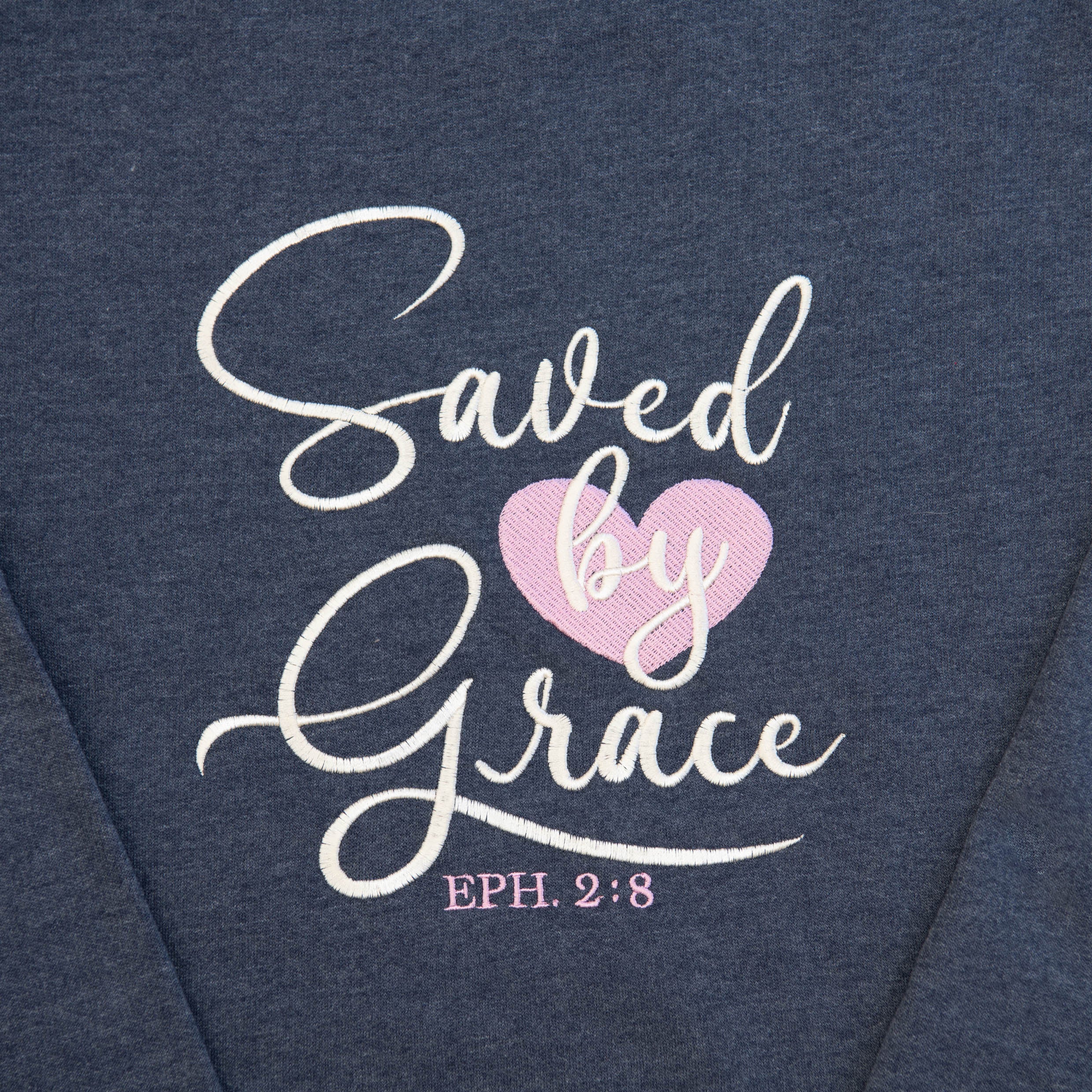 Saved by Grace Embroidered Crewneck Sweatshirt - Image 2