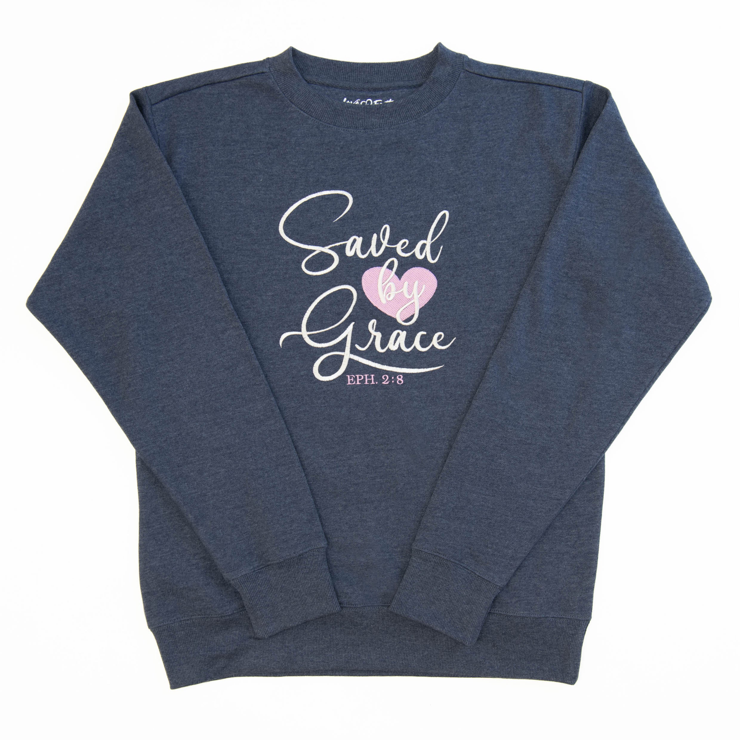 Saved by Grace Embroidered Crewneck Sweatshirt - Image 3