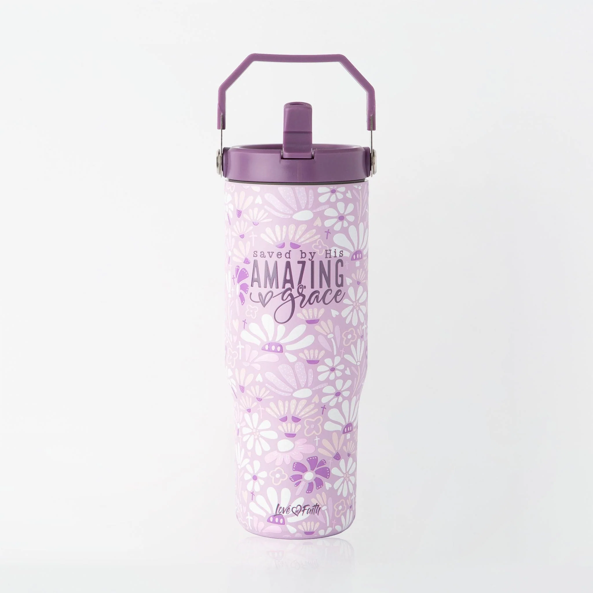 Saved by His Amazing Grace Stainless Steel 30oz Flip Top Tumbler