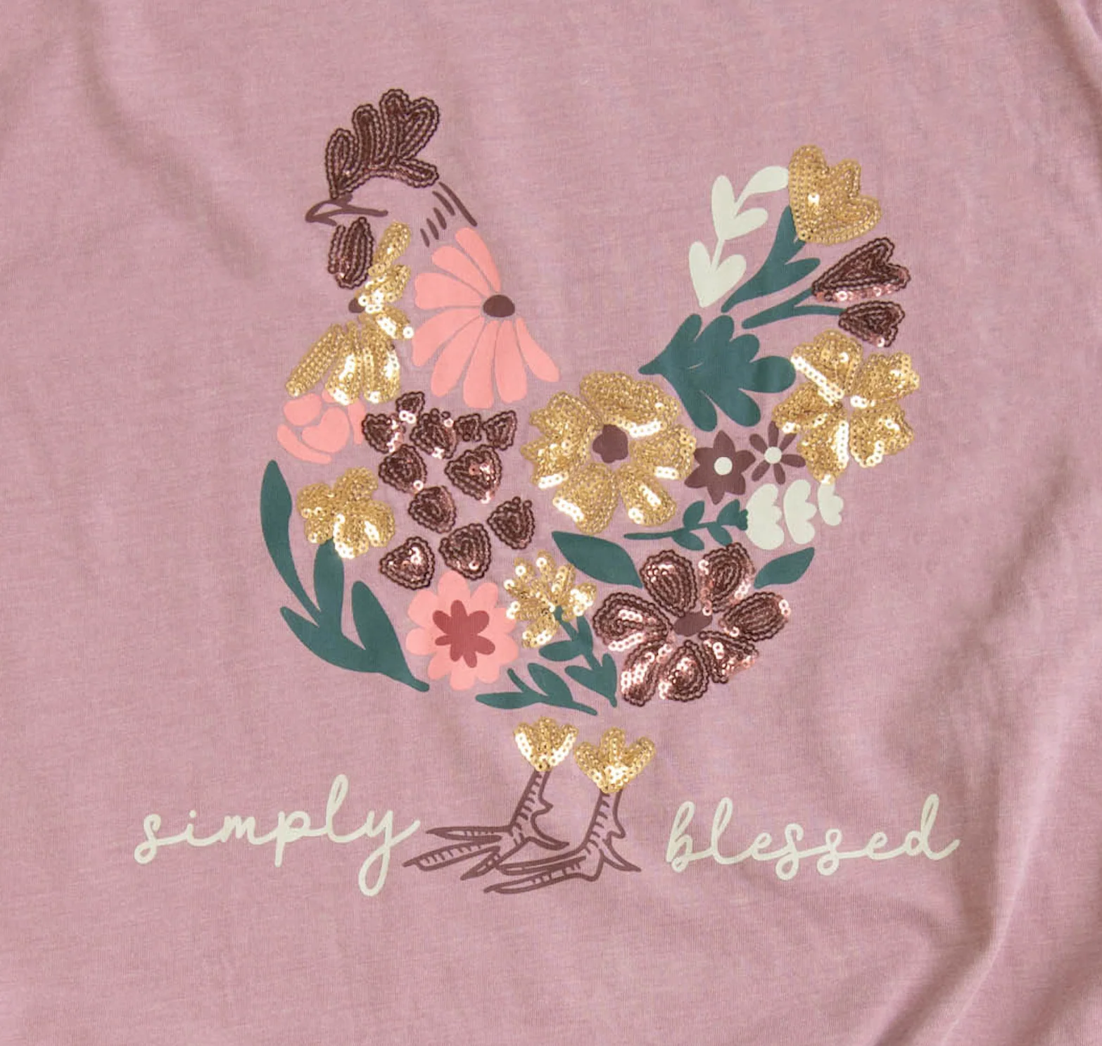 Simply Blessed Sequin Tee - Image 3