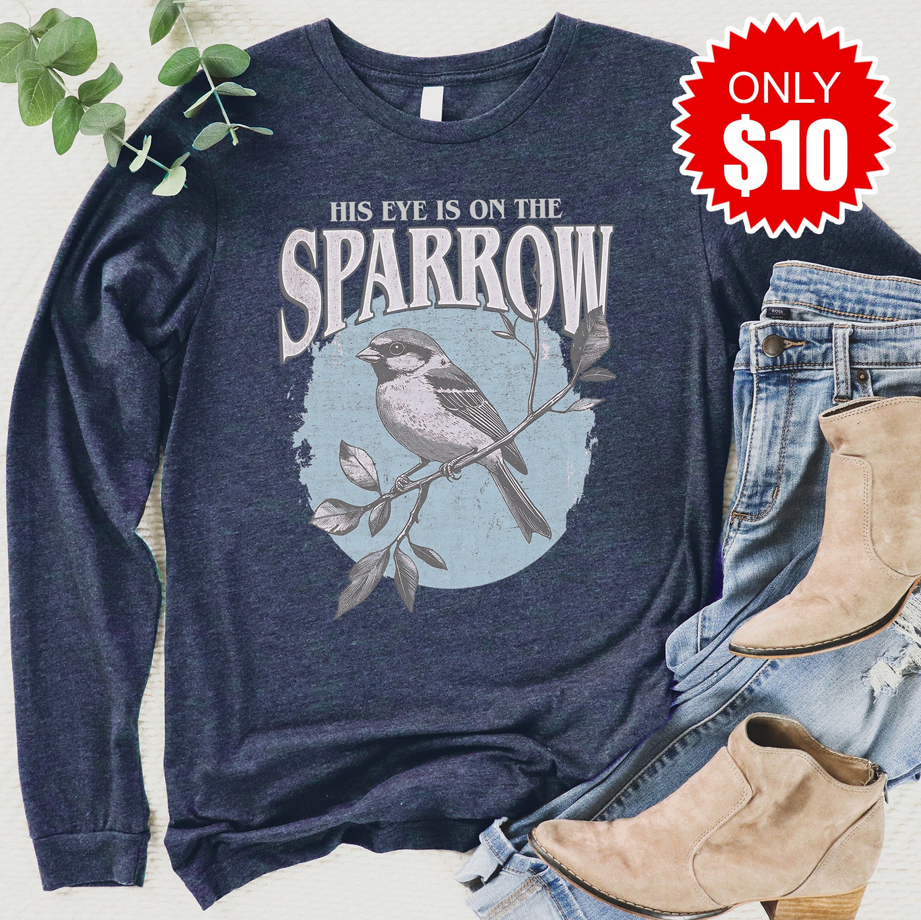 Sparrow Long Sleeve - Heather Navy - 10