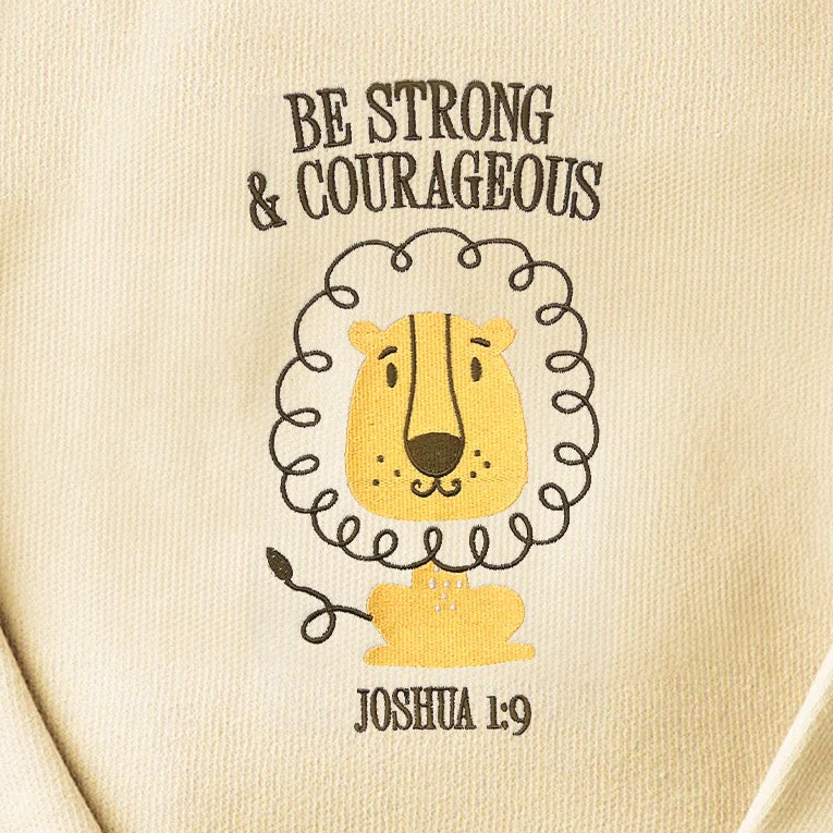 Strong and Courageous Embroidered Crewneck Sweatshirt - Image 2