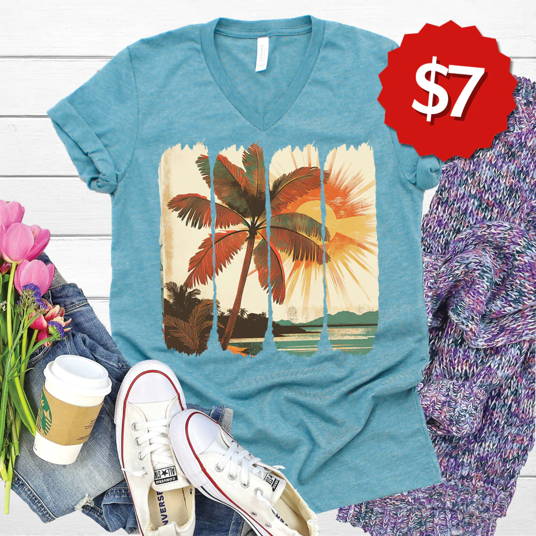 Sunset Brushstroke V-Neck