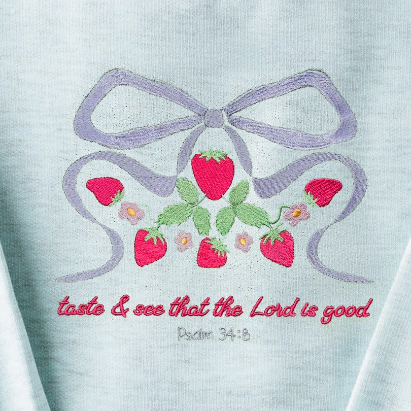 Taste & See Bow Embroidered Crewneck Sweatshirt - Image 2