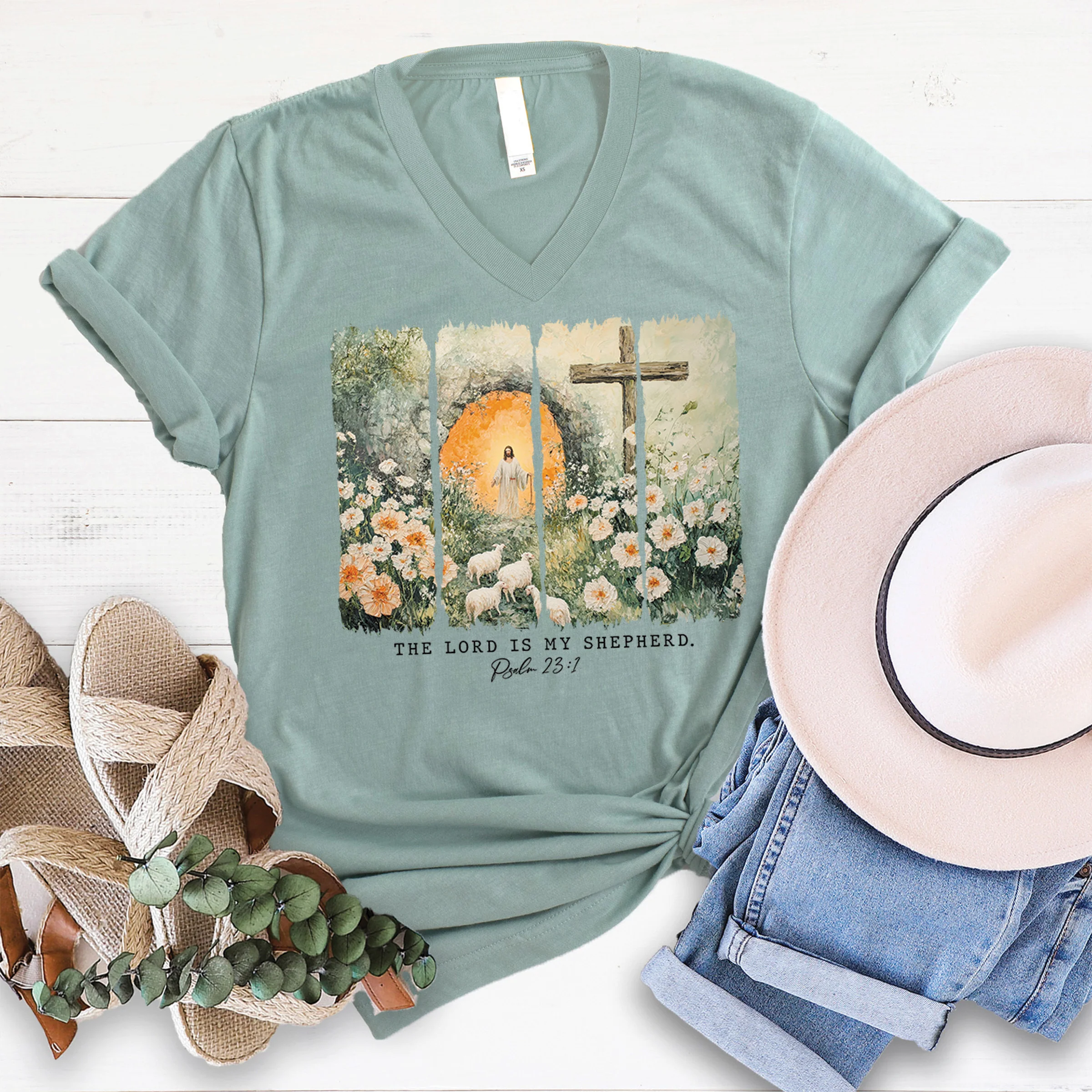 The Lord is My Shepherd V-Neck - Image 2