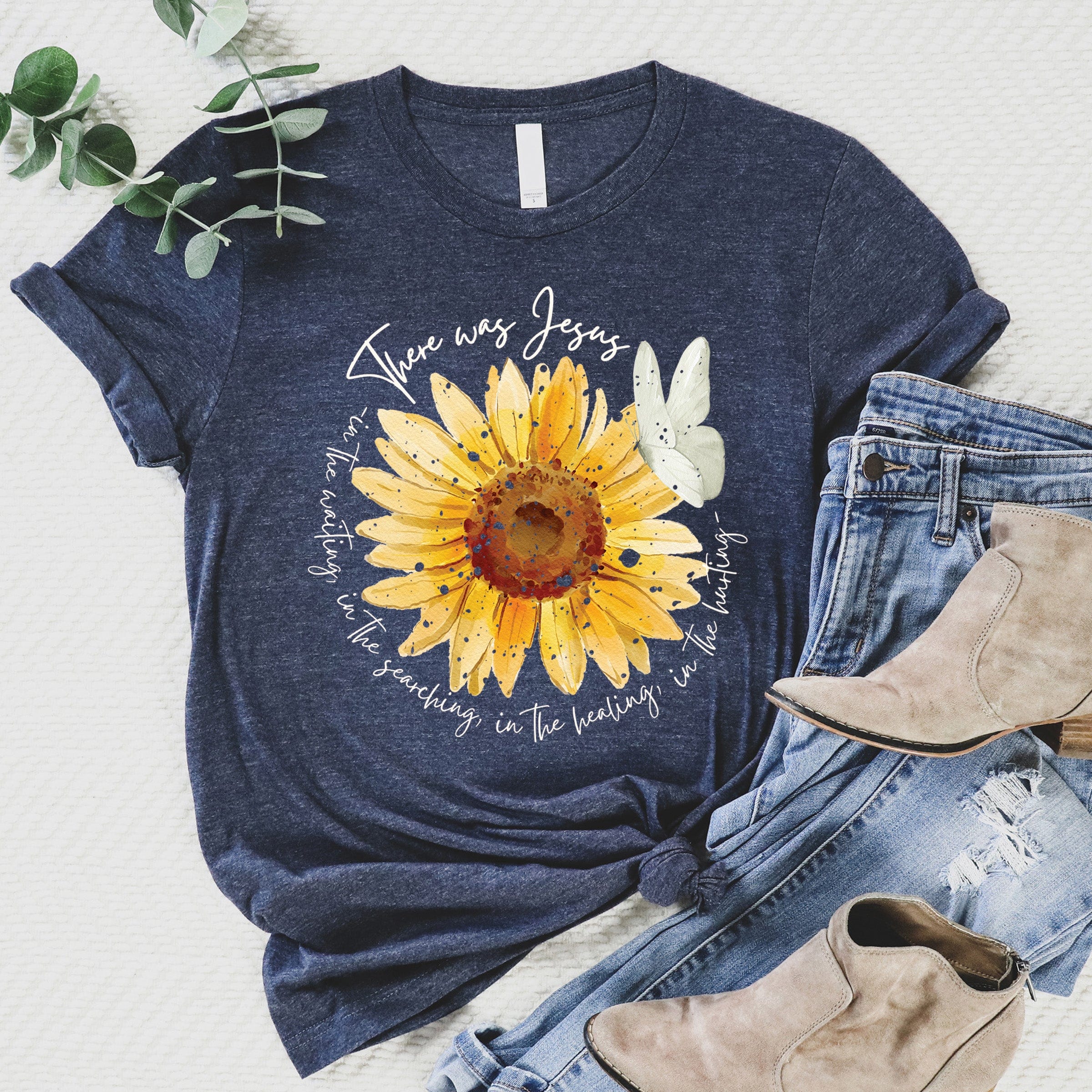 There Was Jesus Flower Tee