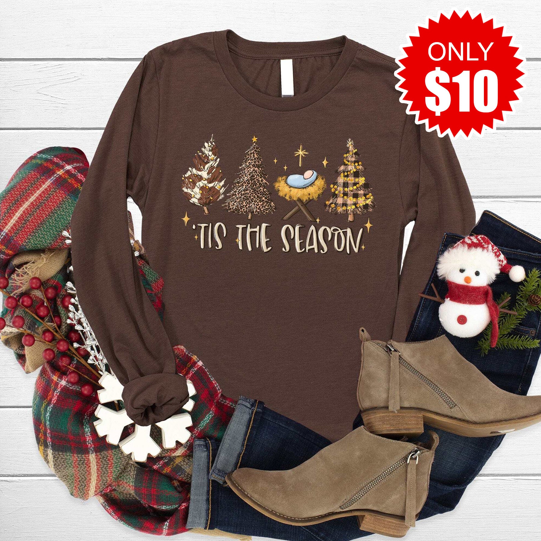 Tis The Season Brown Long Sleeve - 10