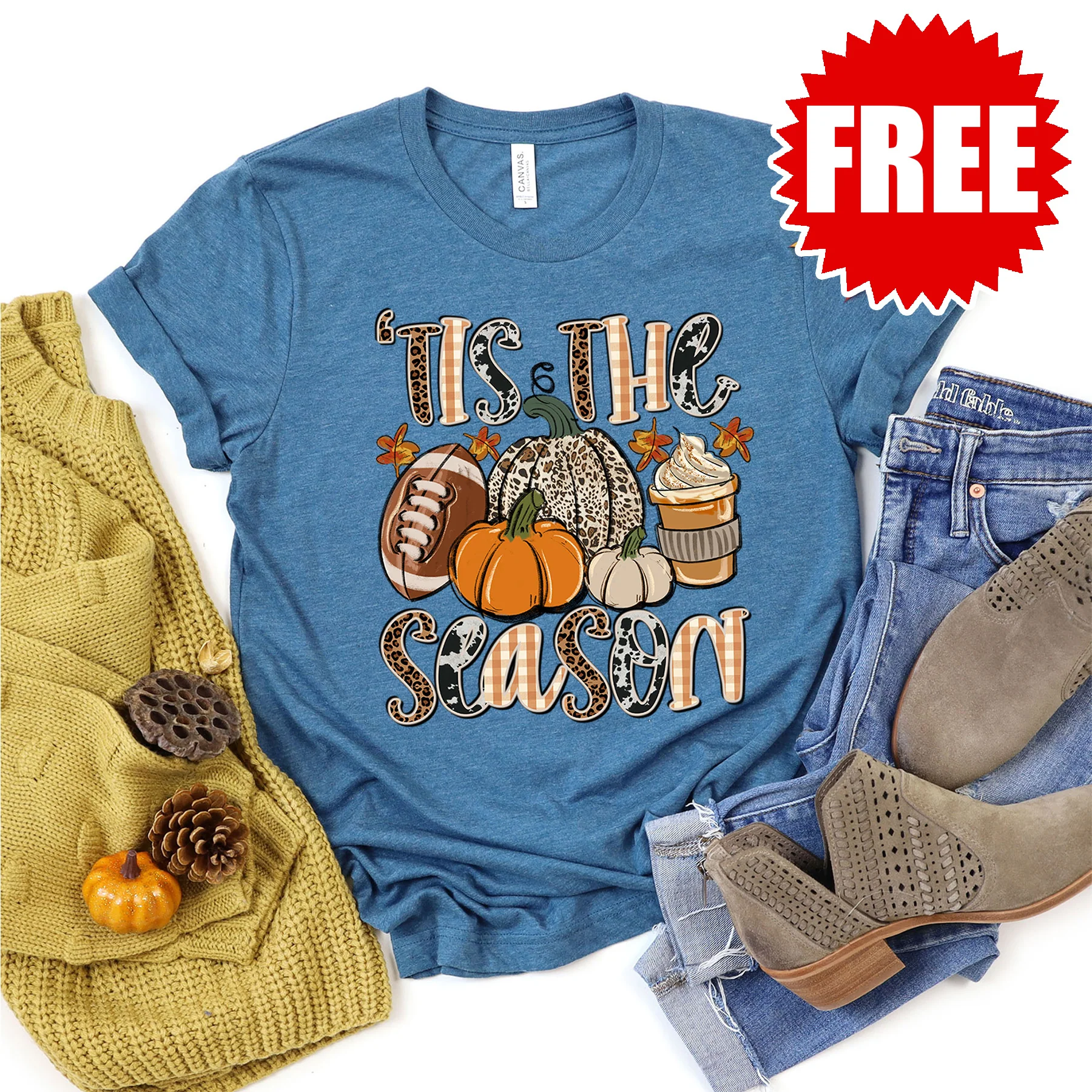 Tis The Season Tee - Heather Deep Teal - 0