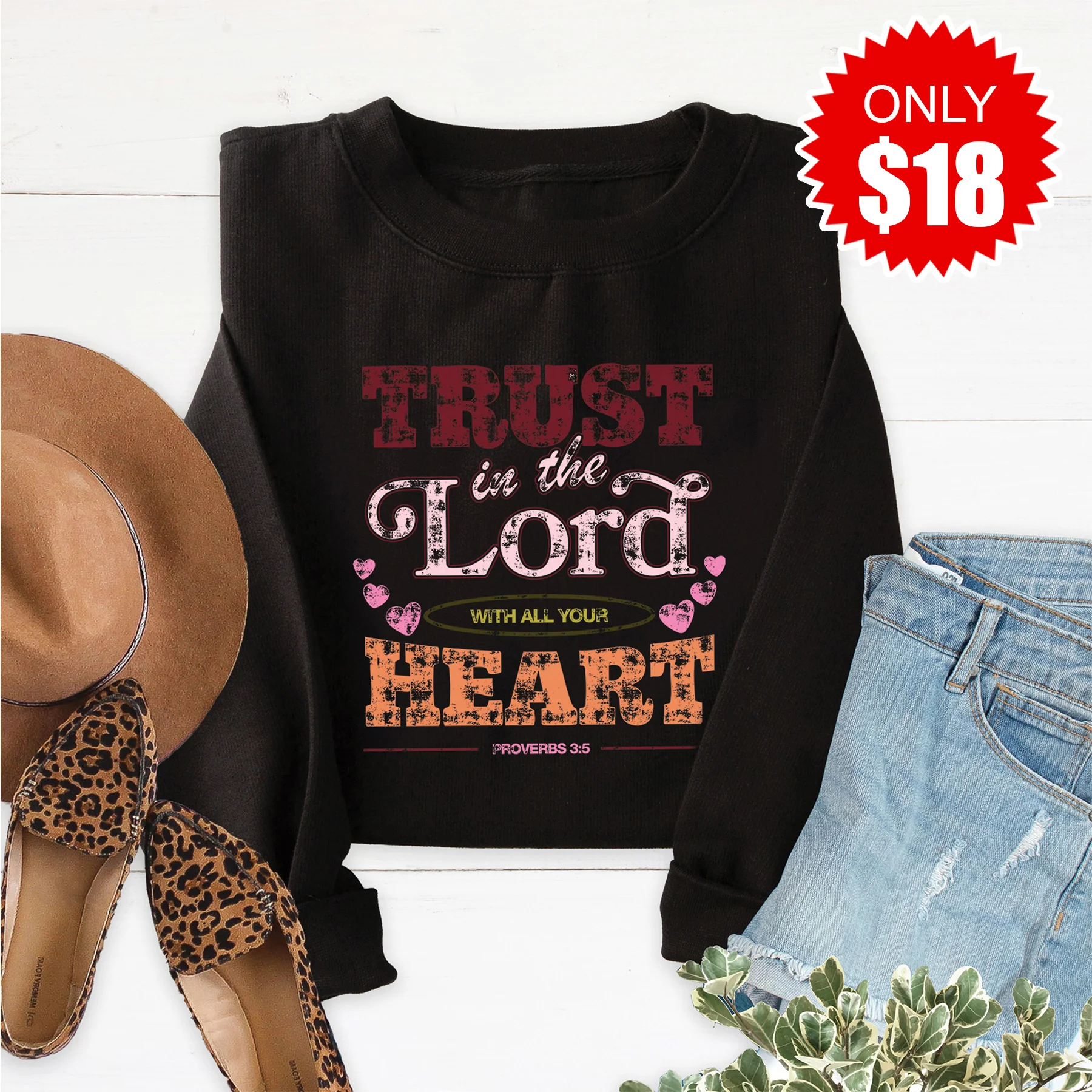 Trust In The Lord Sweatshirt - Black - 18