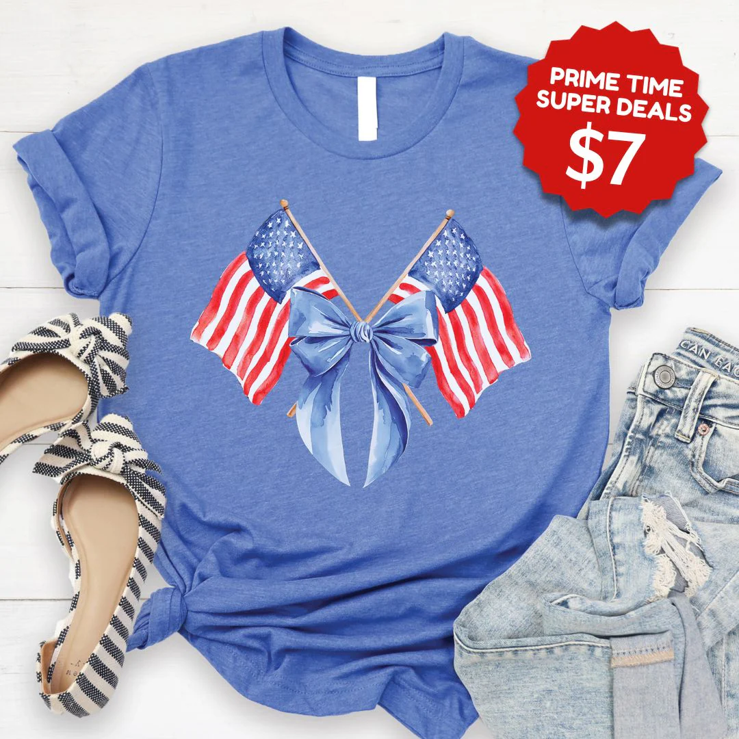 USA Flag Bow Tee