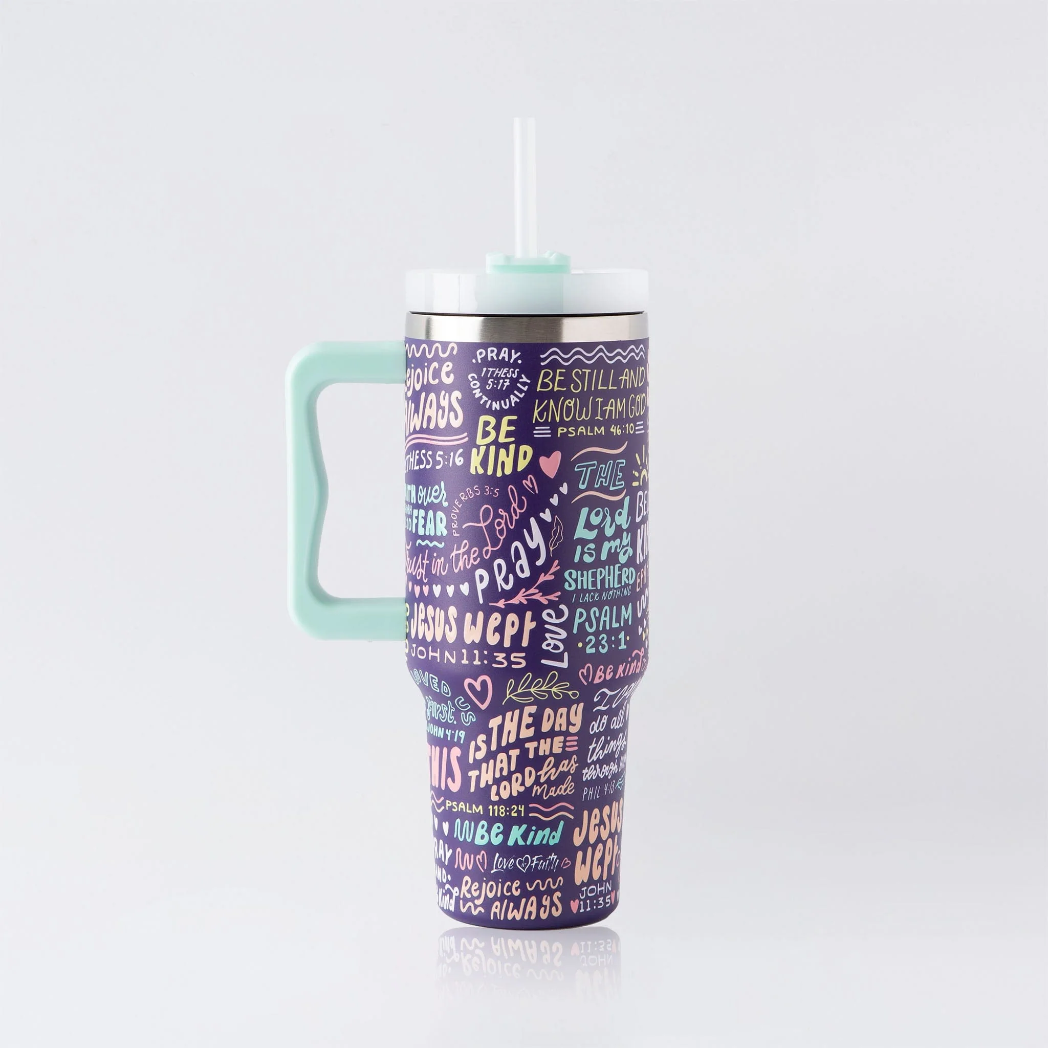 Verse All Over Stainless Steel 40oz Tumbler with Handle - Image 3
