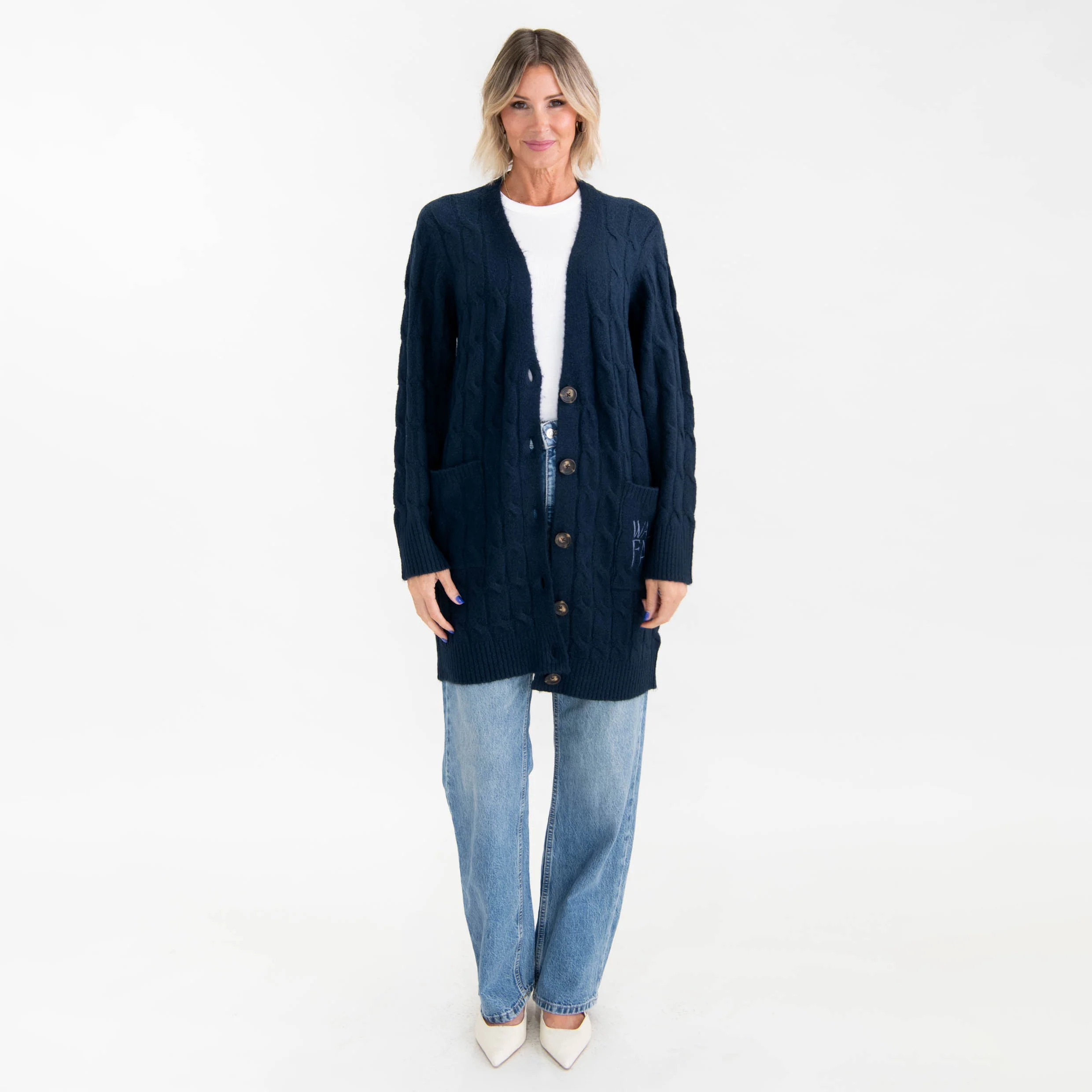Walk By Faith Cable Knit Cardigan - Image 5
