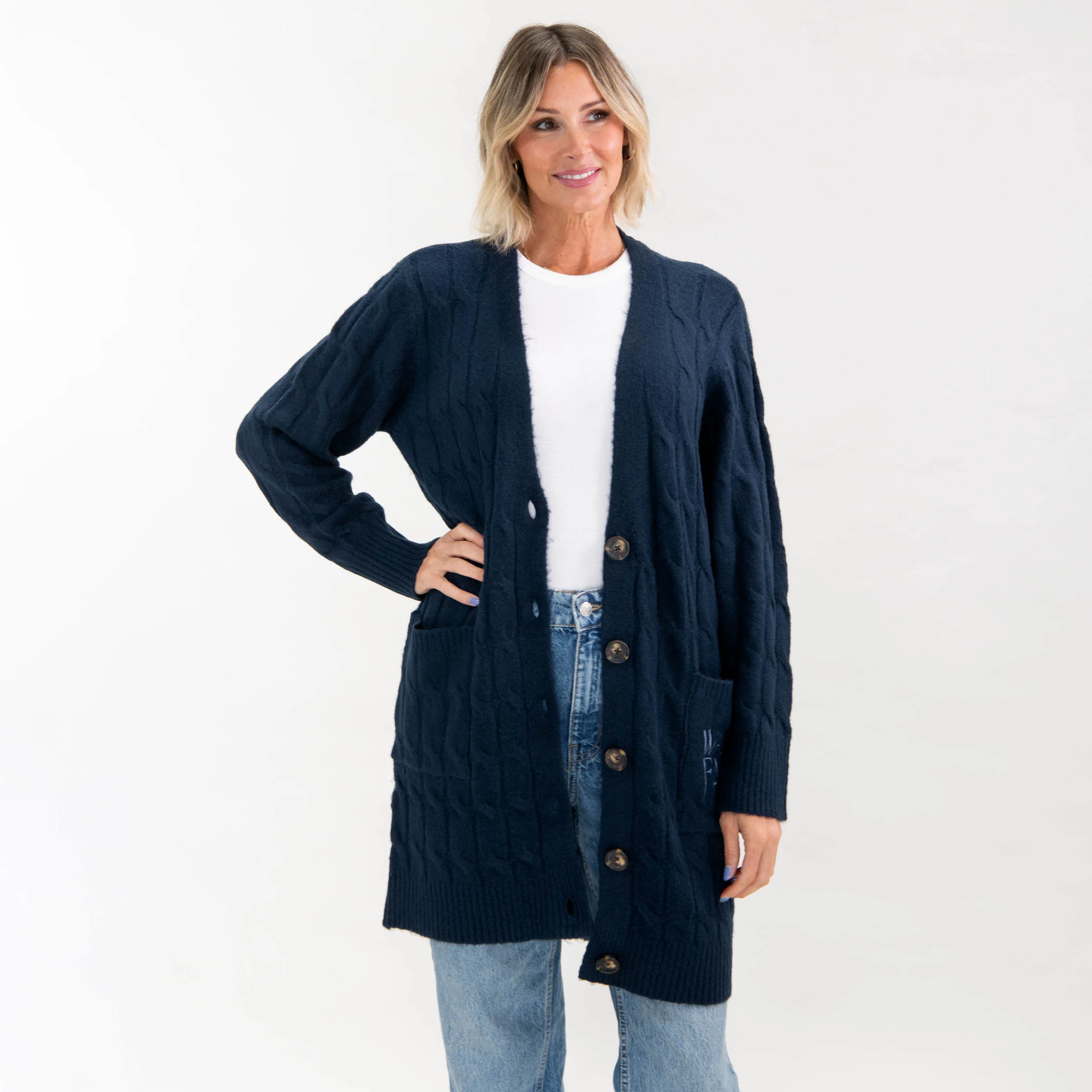 Walk By Faith Cable Knit Cardigan - Image 6