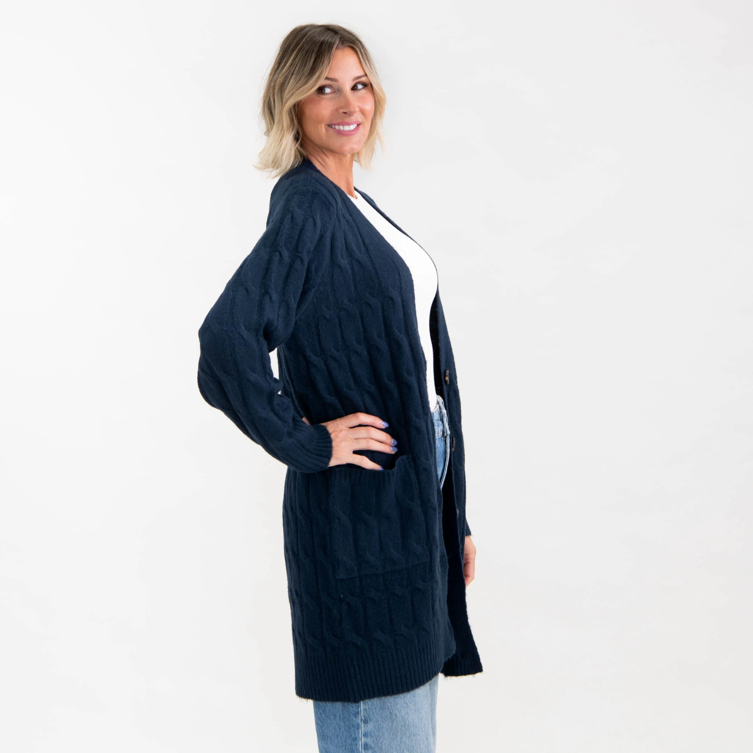 Walk By Faith Cable Knit Cardigan - Image 8