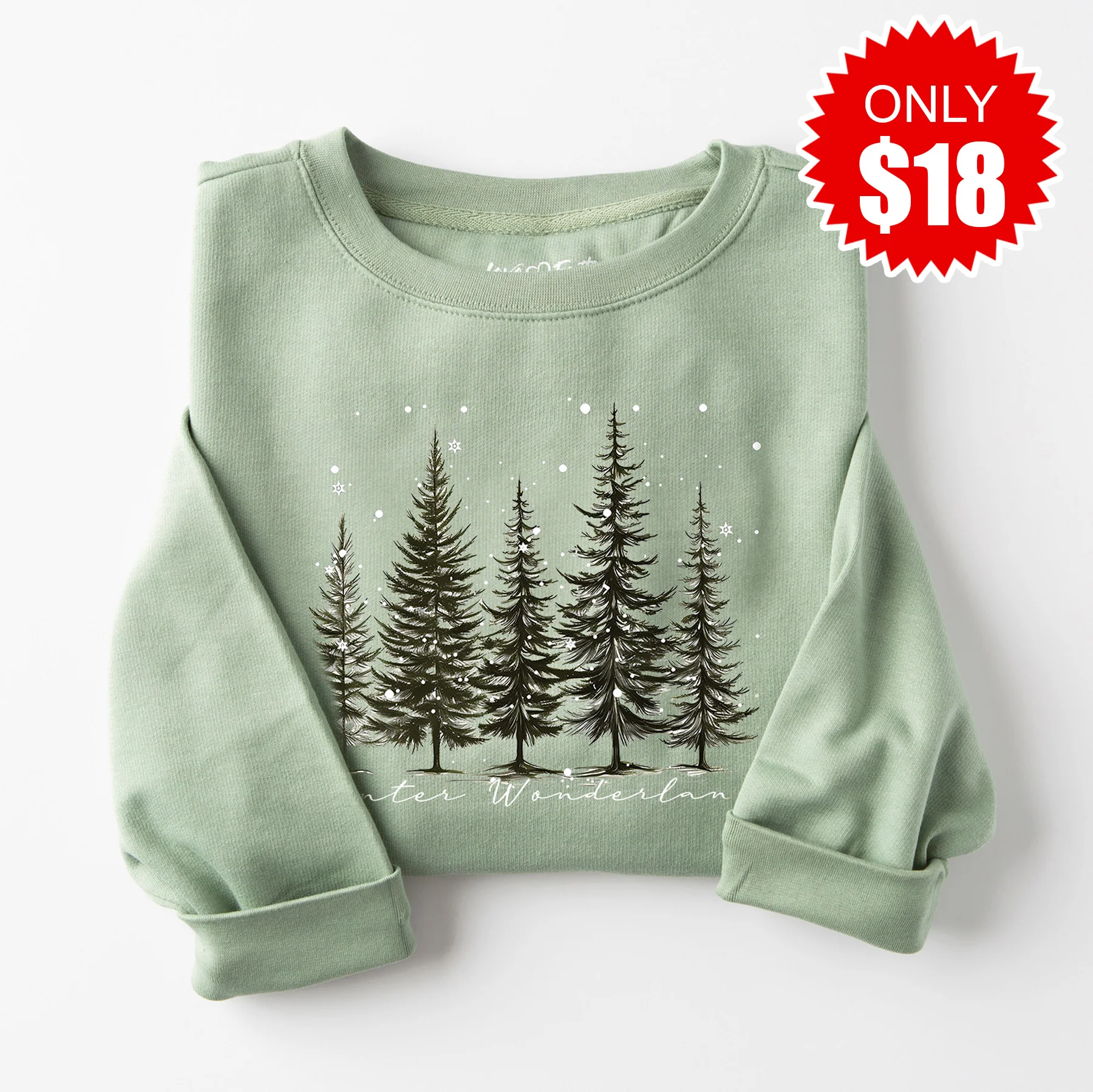 Winter Wonderland Sweatshirt - Heather Sage - 18
