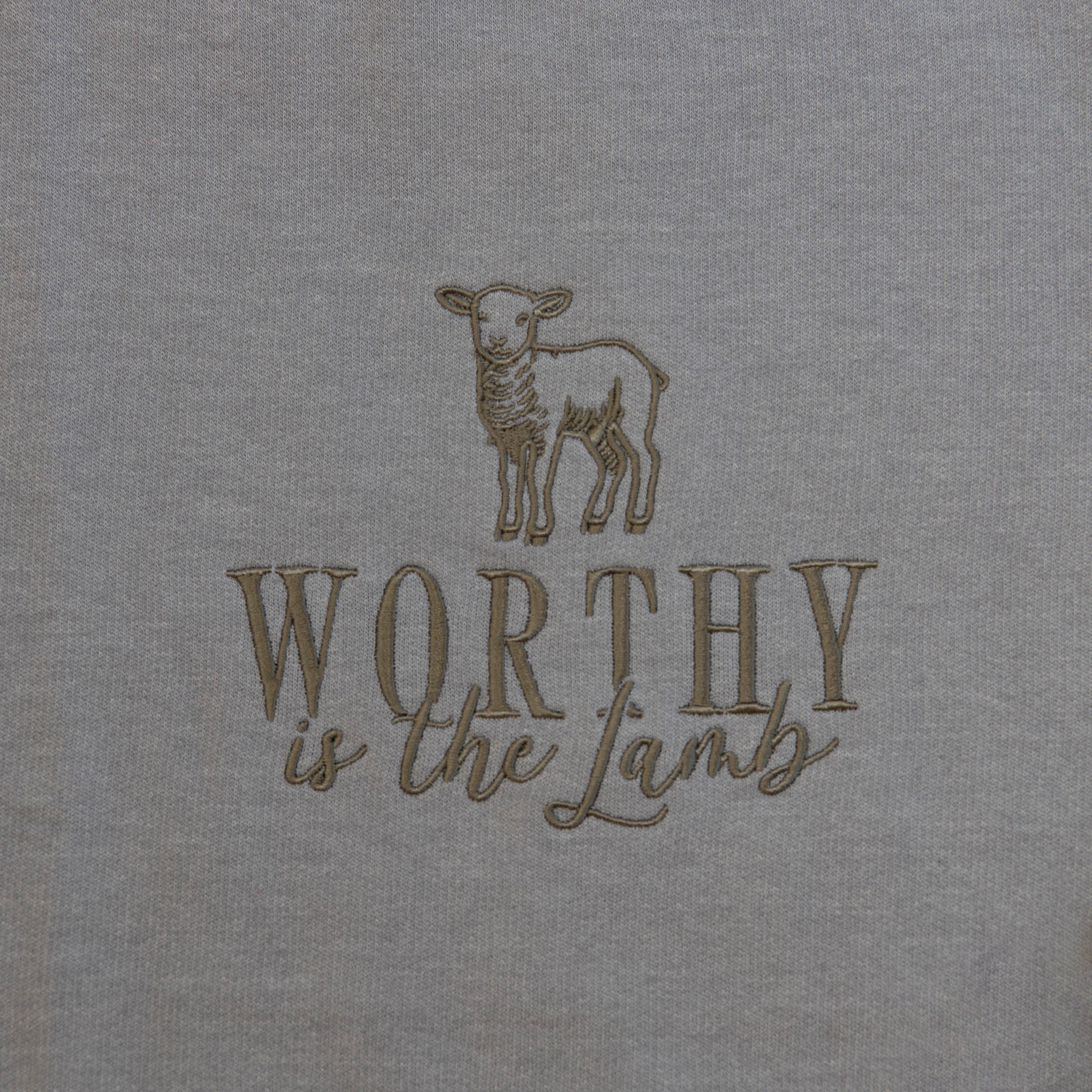 Worthy is the Lamb Embroidered Crewneck Sweatshirt - Image 3
